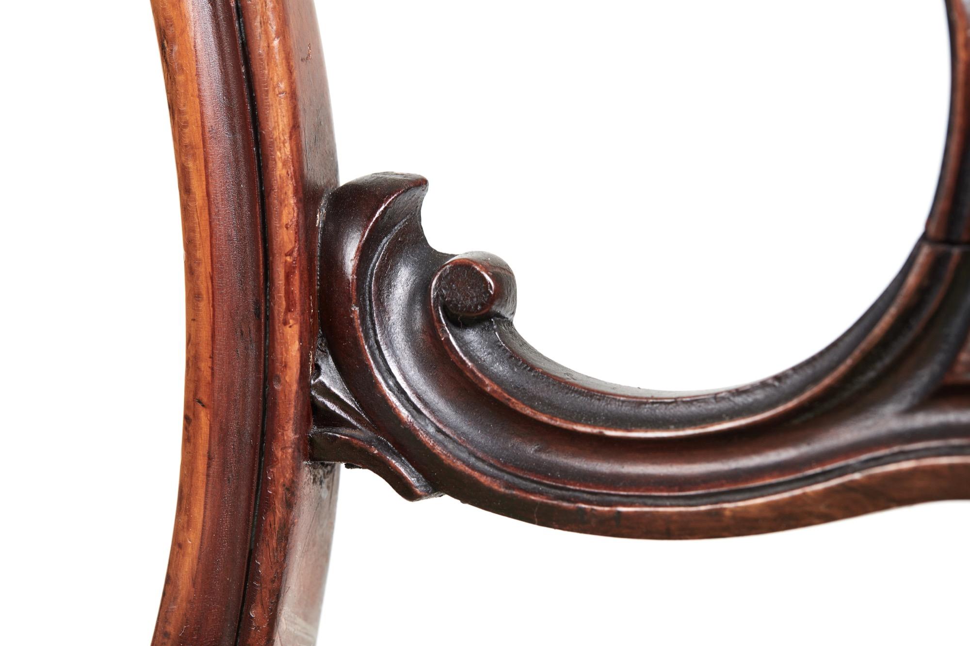 English Pair of Outstanding Quality Victorian Walnut Side Chairs