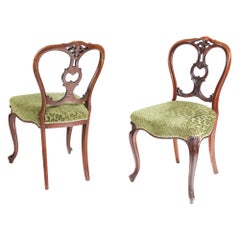 Pair of Outstanding Quality Victorian Walnut Side Chairs