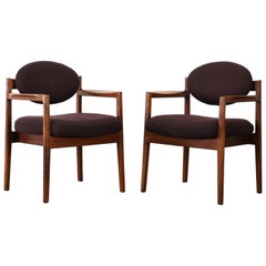 Pair of Oval Back Armchairs by Jens Risom, 1960s