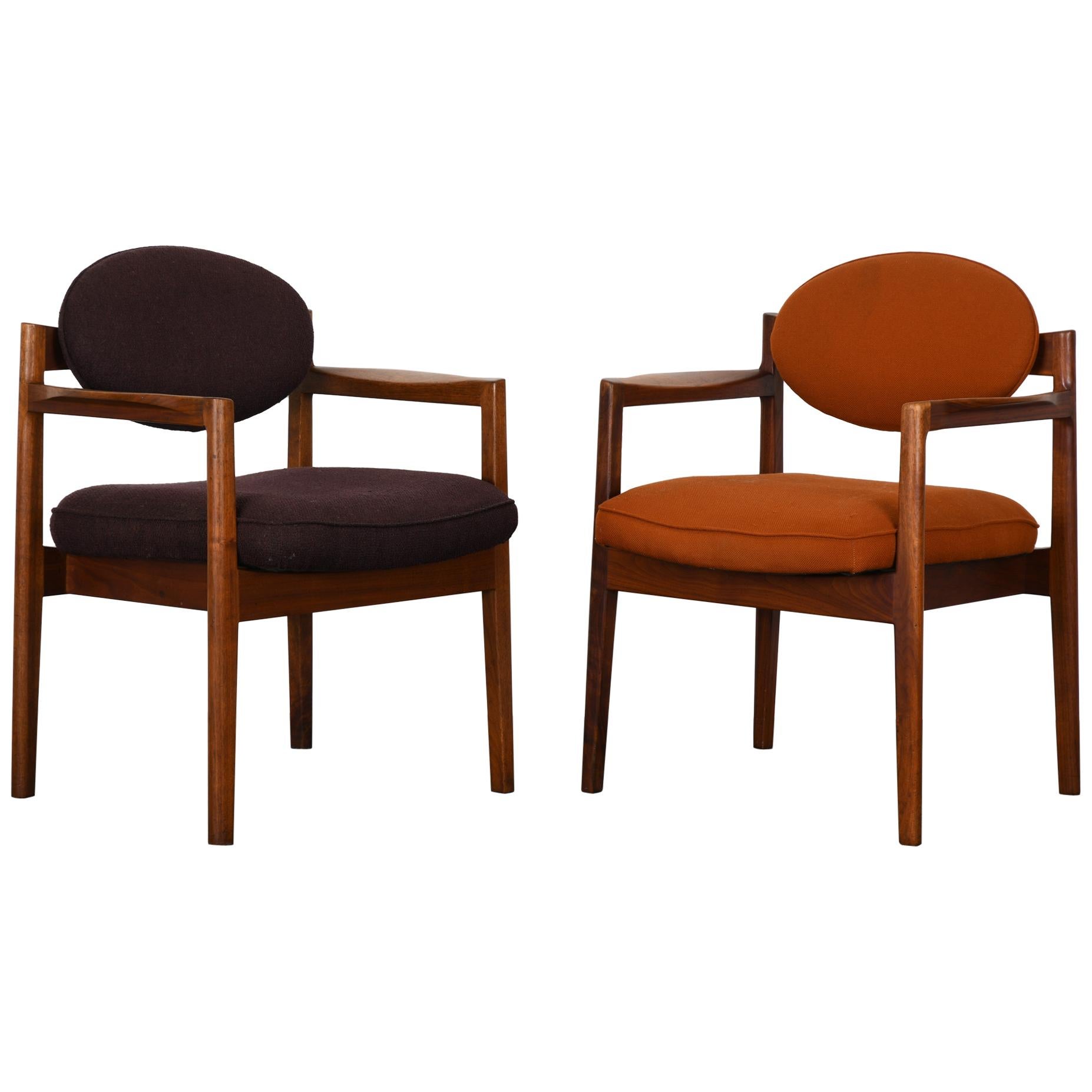 Pair of Oval Back Armchairs by Jens Risom, 1960s