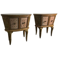 Pair of Oval Bedside Tables