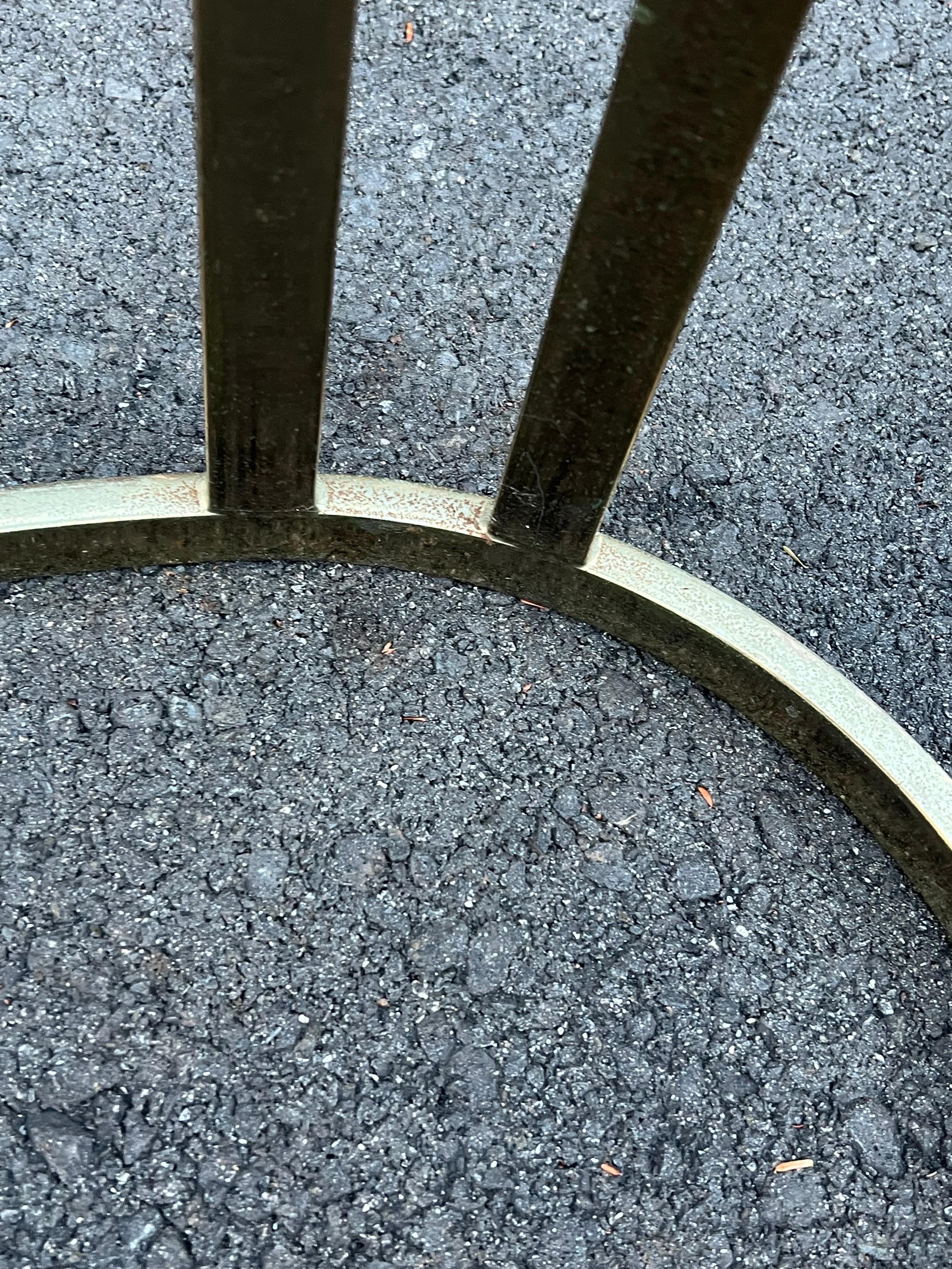 Pair of Oval Brass and Glass End Tables For Sale 14