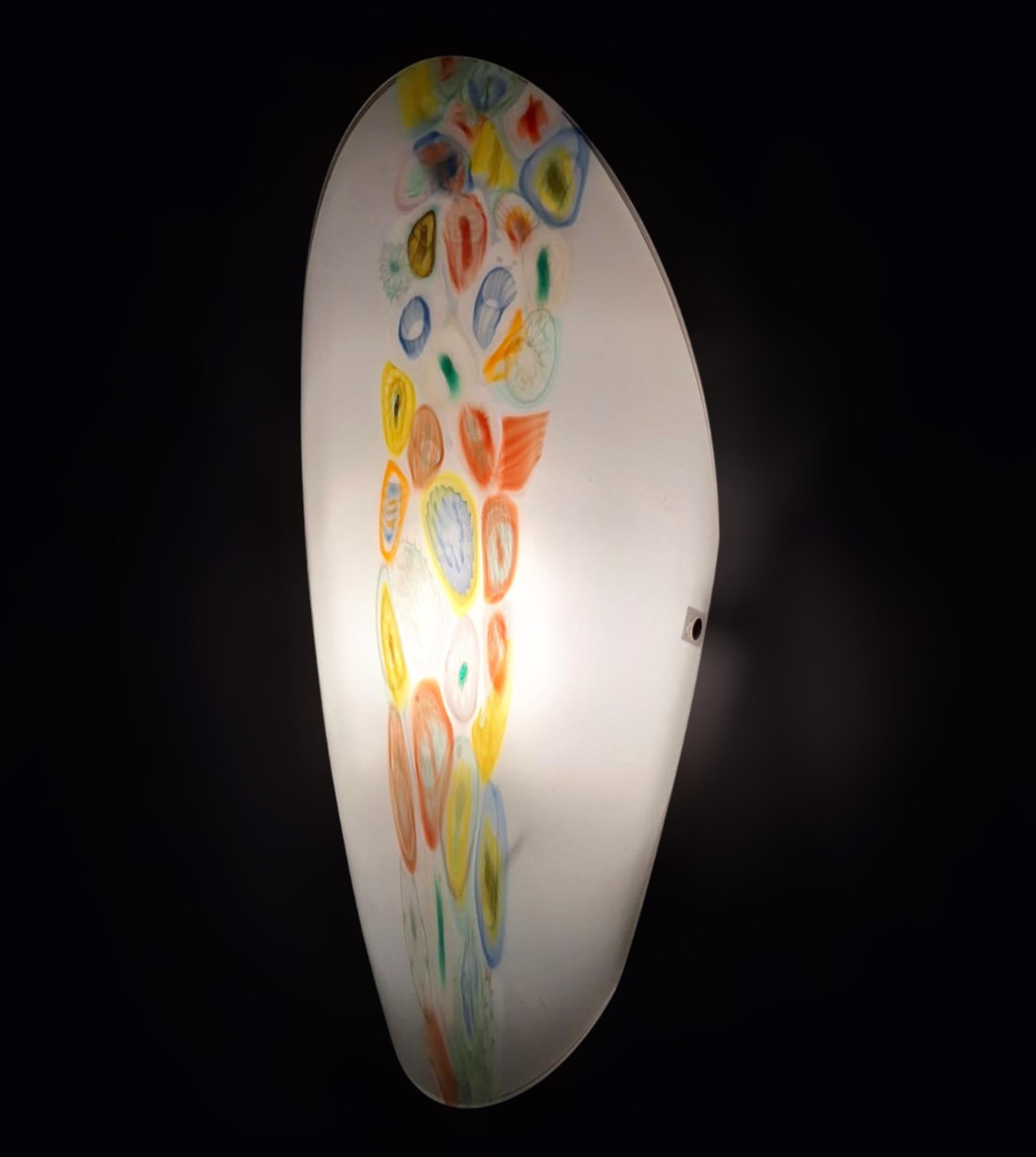 20th Century Pair of Oval Murrine Sconces For Sale