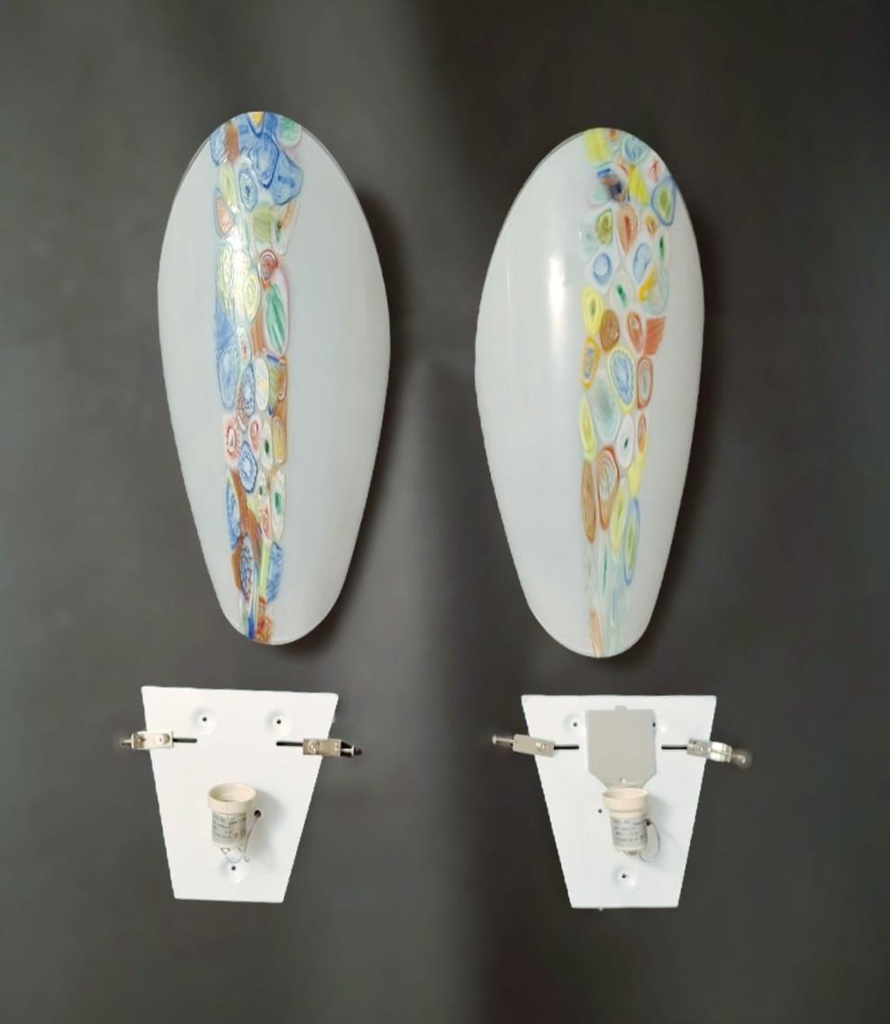 Pair of Oval Murrine Sconces For Sale 1