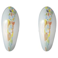 Coppia di lampade ovali a murrine