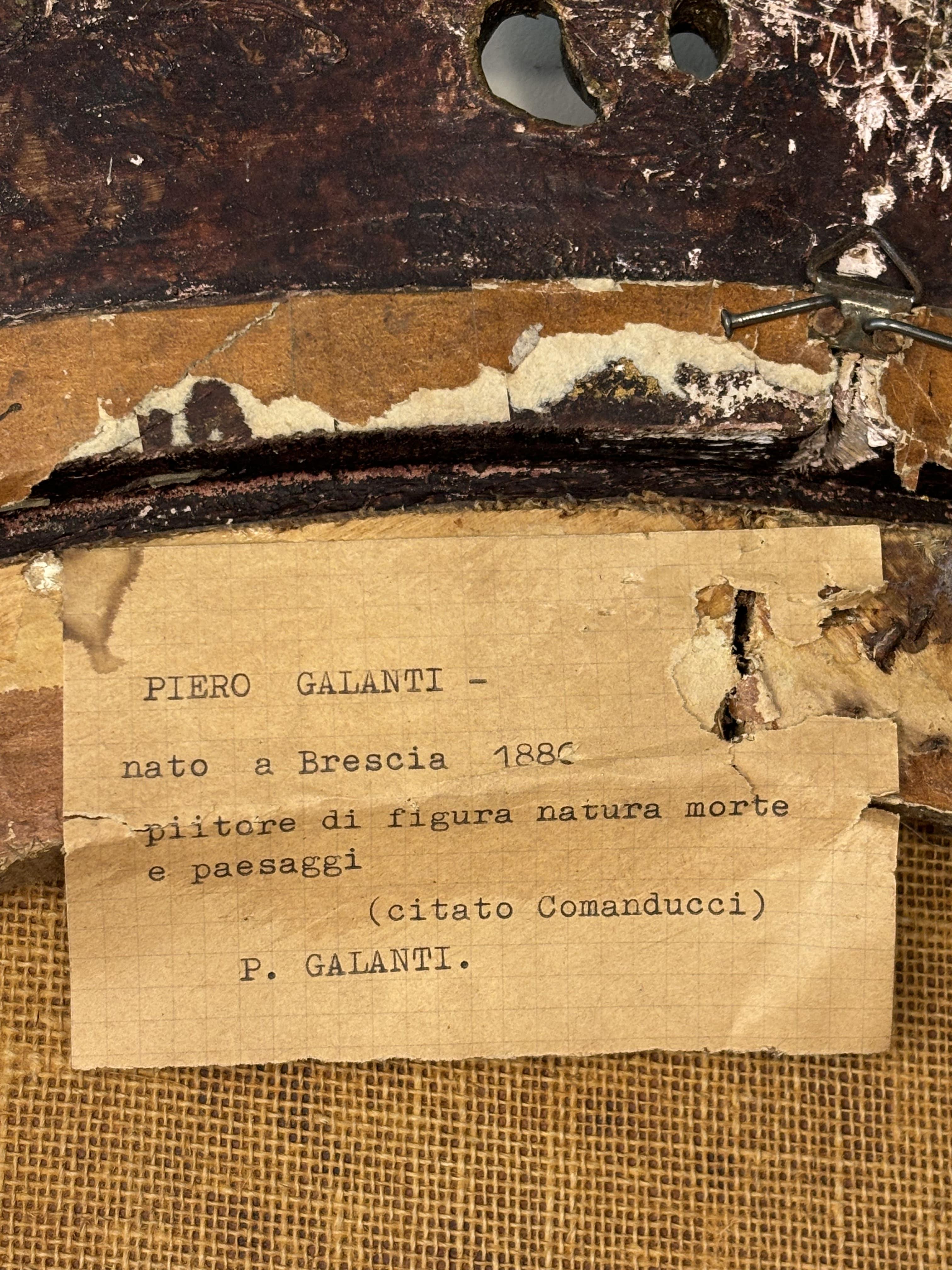 Coppia di oli ovali su tela, nature morte, firmati Piero Galanti, XX secolo. in vendita 8