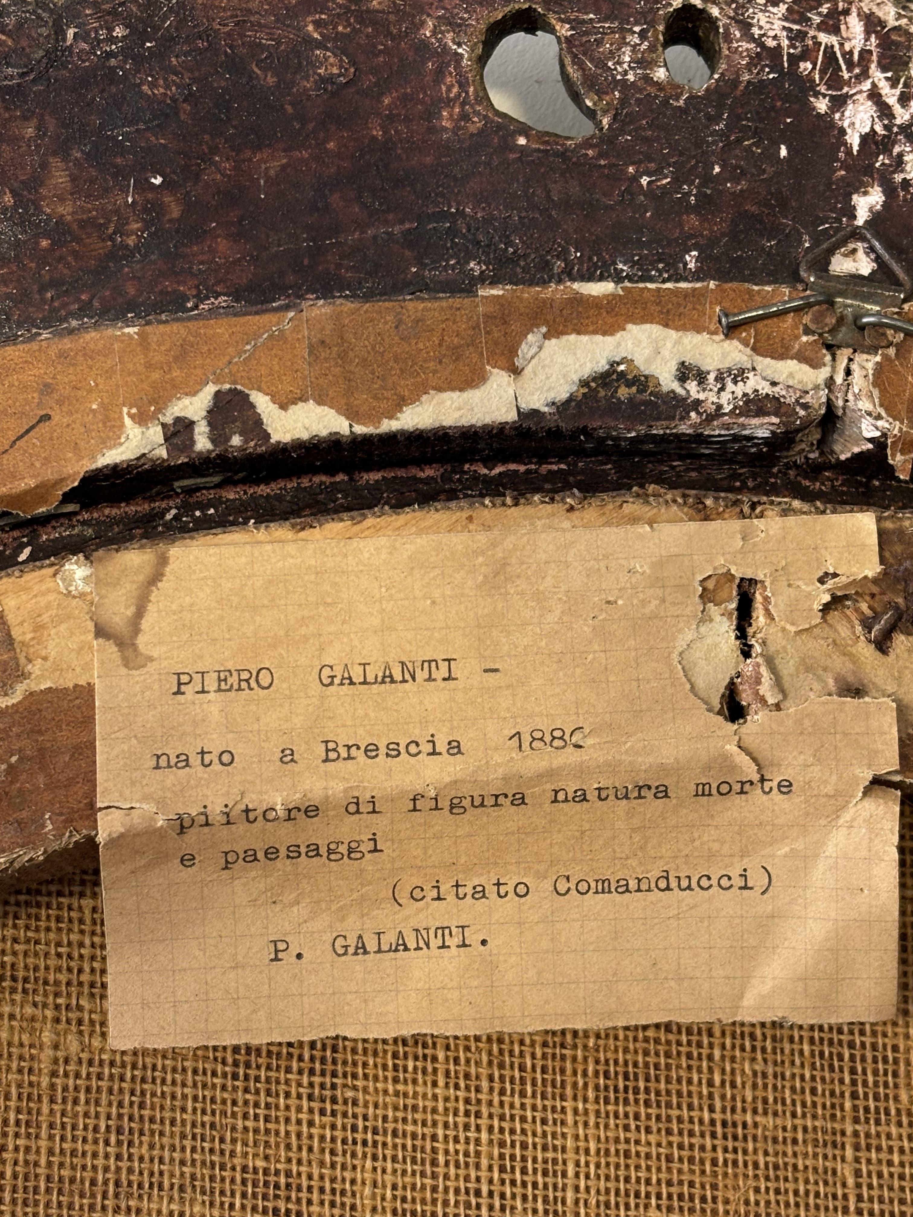 Coppia di oli ovali su tela, nature morte, firmati Piero Galanti, XX secolo. in vendita 9