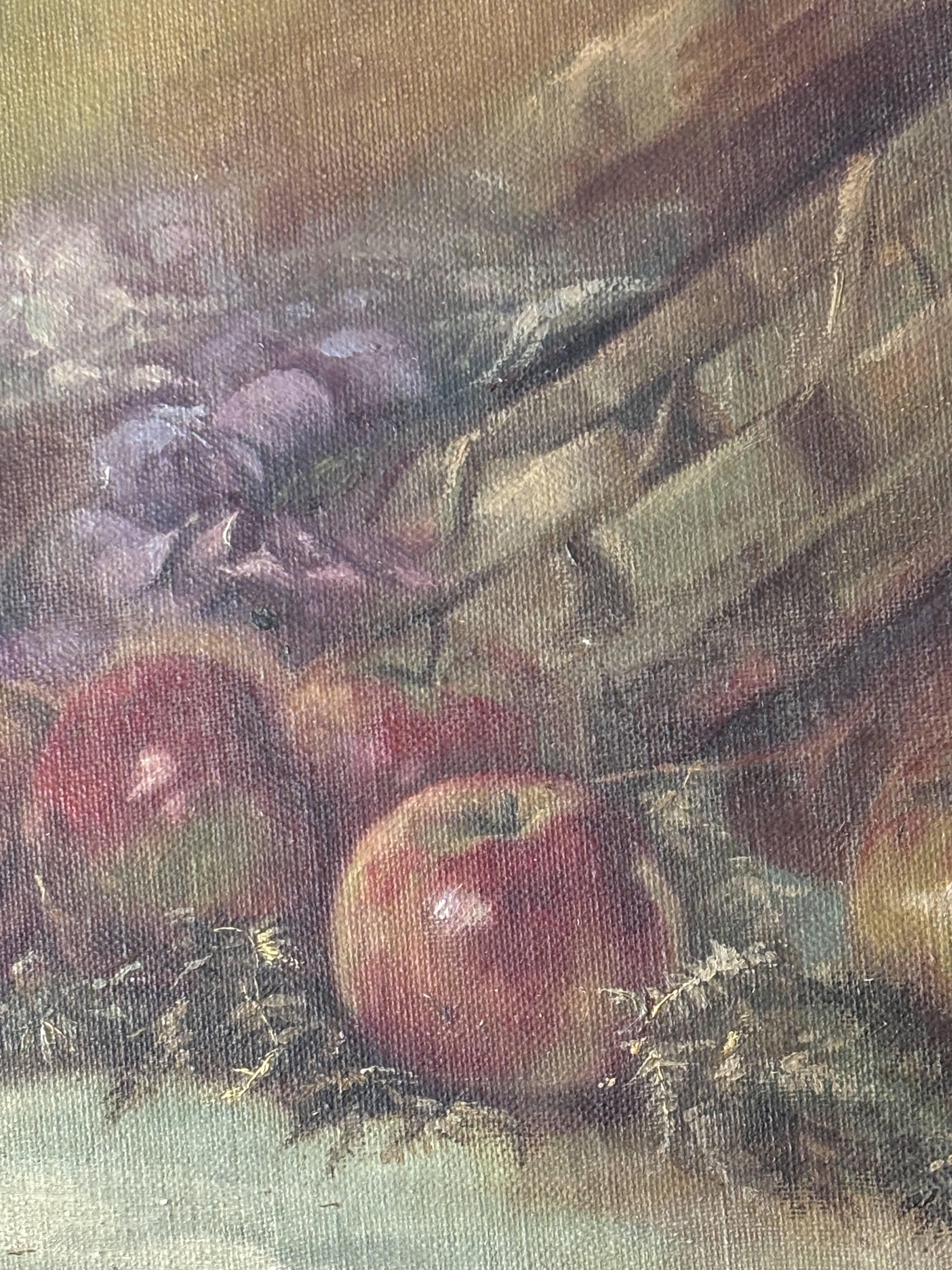 Coppia di oli ovali su tela, nature morte, firmati Piero Galanti, XX secolo. in vendita 2