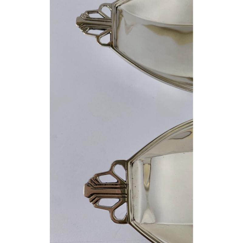 Paar ovale durchbrochene Art-Déco-Schalen aus Sterlingsilber von Mappin & Webb Ltd, 1937 im Angebot 1