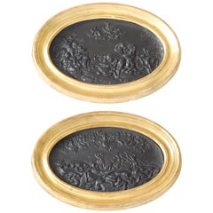 Pair of Oval Plaques, War of the Titans & Niobe's Children, Wedgwood, circa 1773
