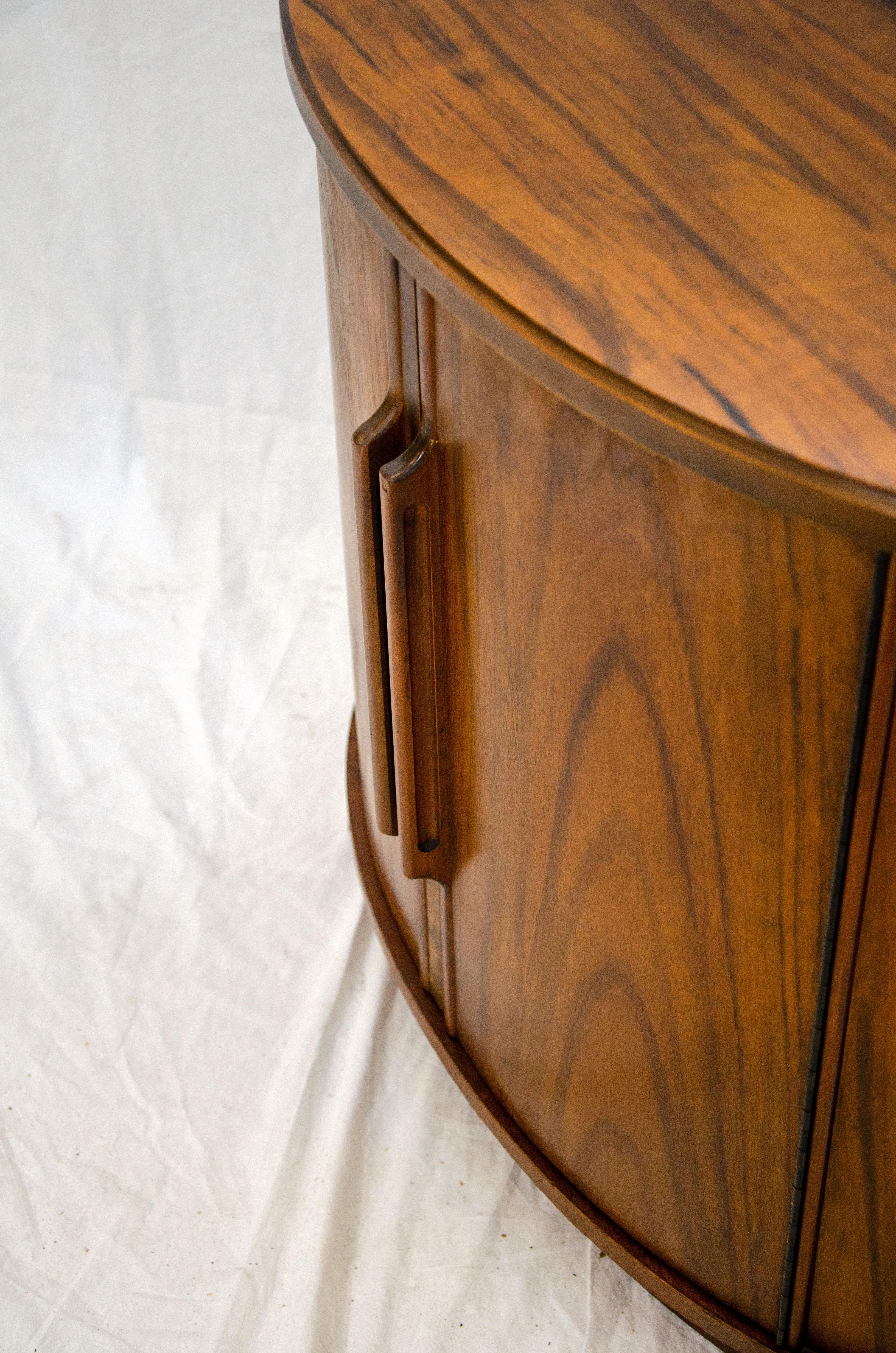 Pair of Oval Walnut Nightstands / End Tables, Heritage 2