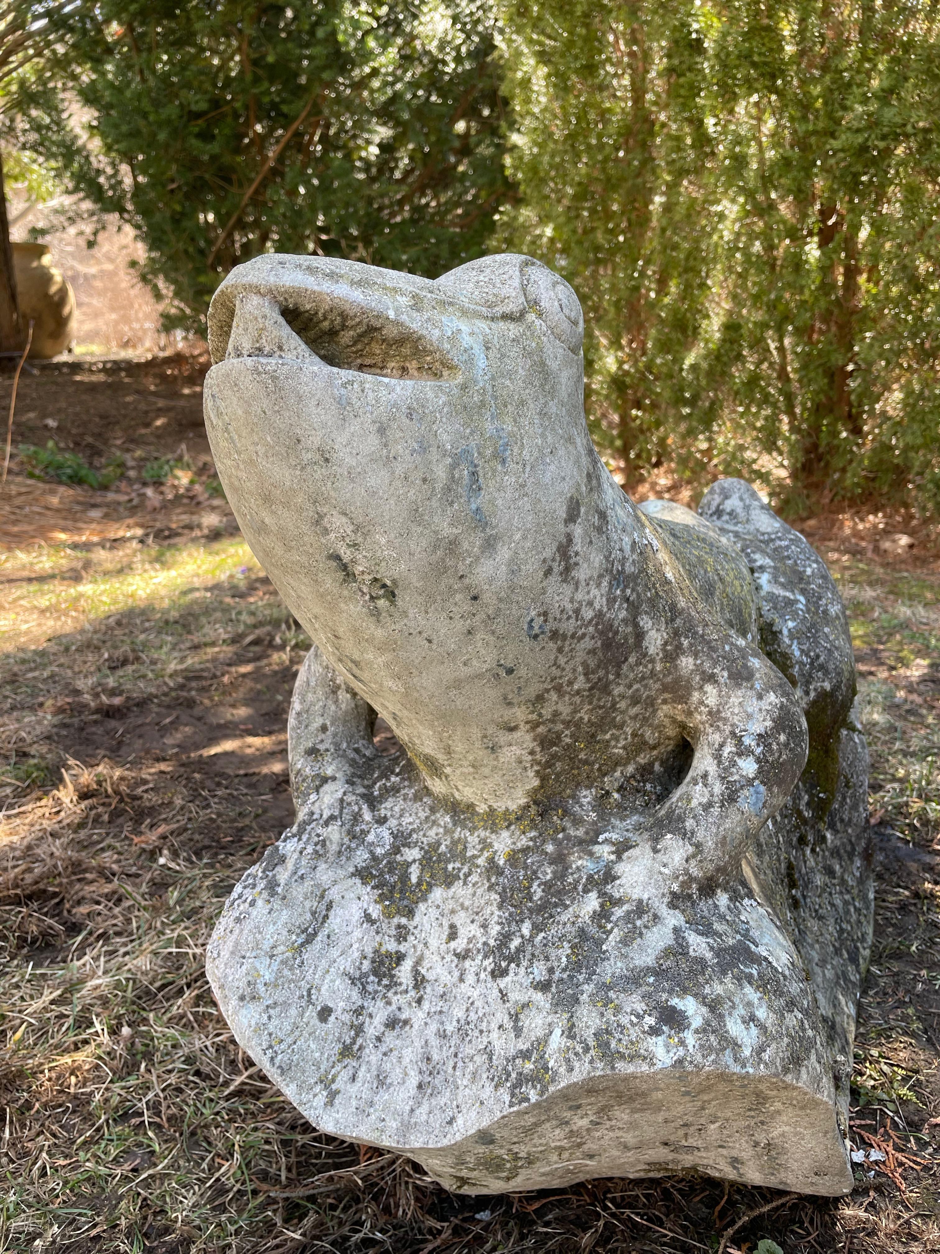 Pair of Over-Scale Carved Stone Frogs from Mercer House, Savannah 3