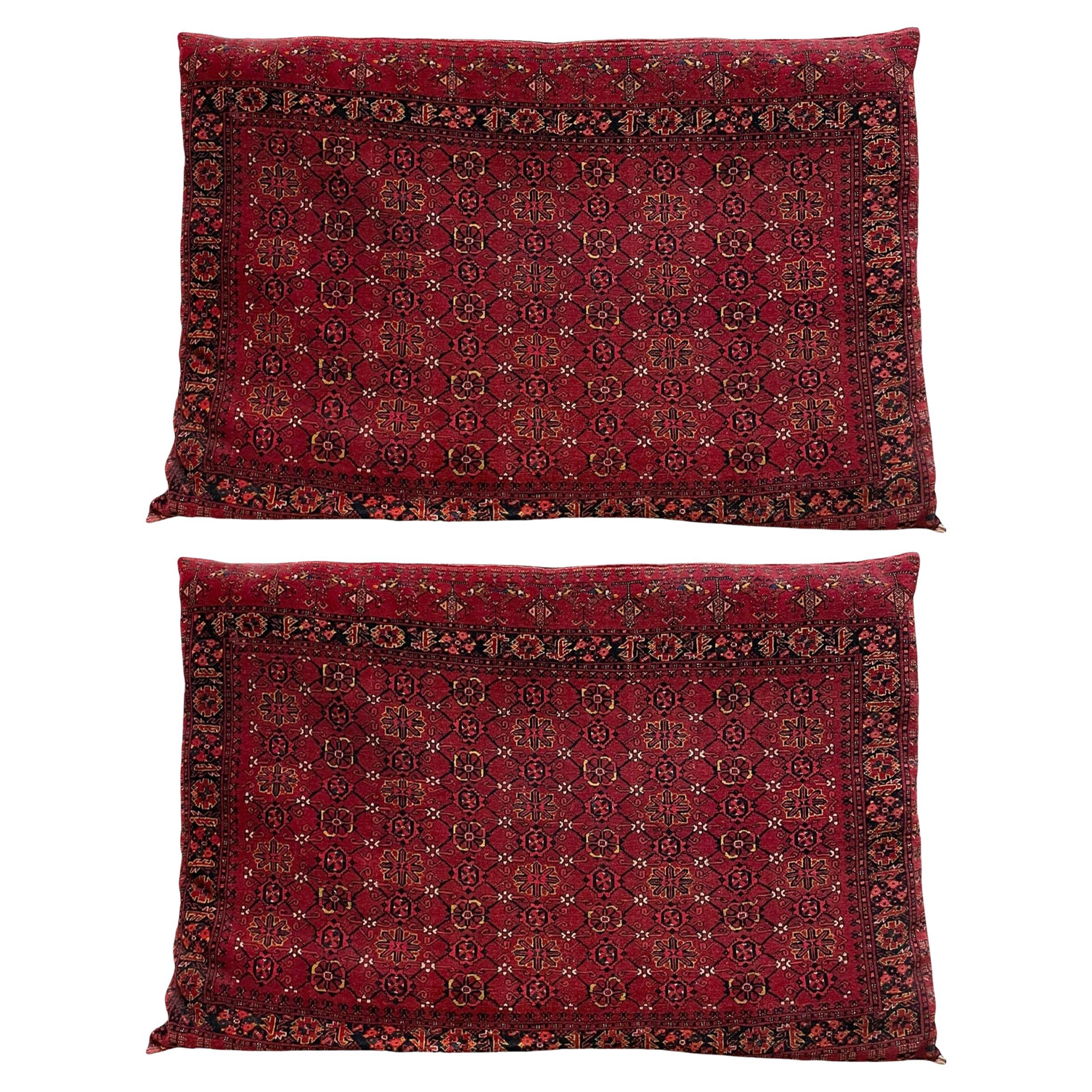 Pair of Over-Sized Sister Baluchi Floor Pillows/Dog Beds, c. 1960's