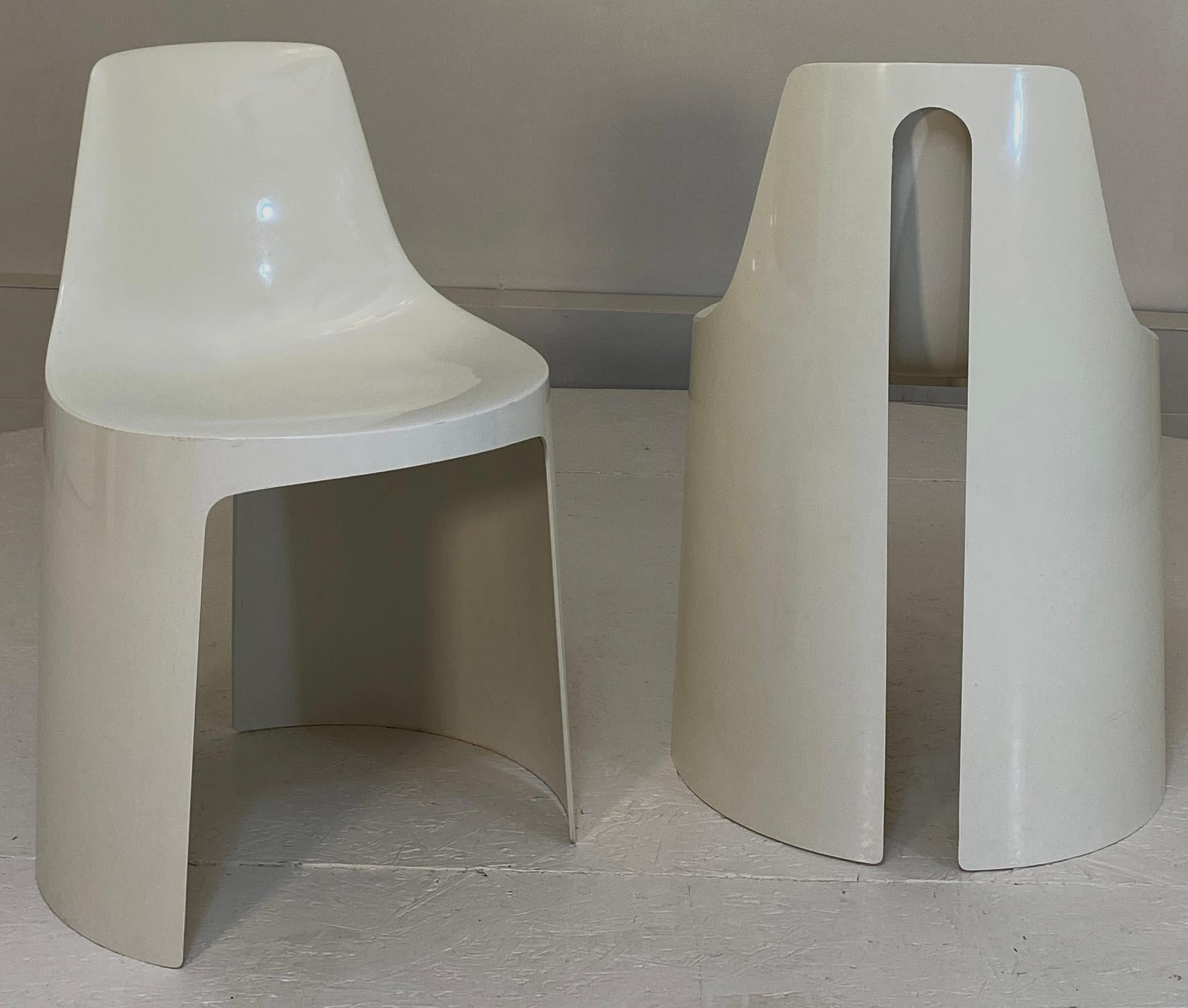 Mid-Century Modern Pair of Kay Leroy Ruggles Plastic chairs Space Age, 1960s