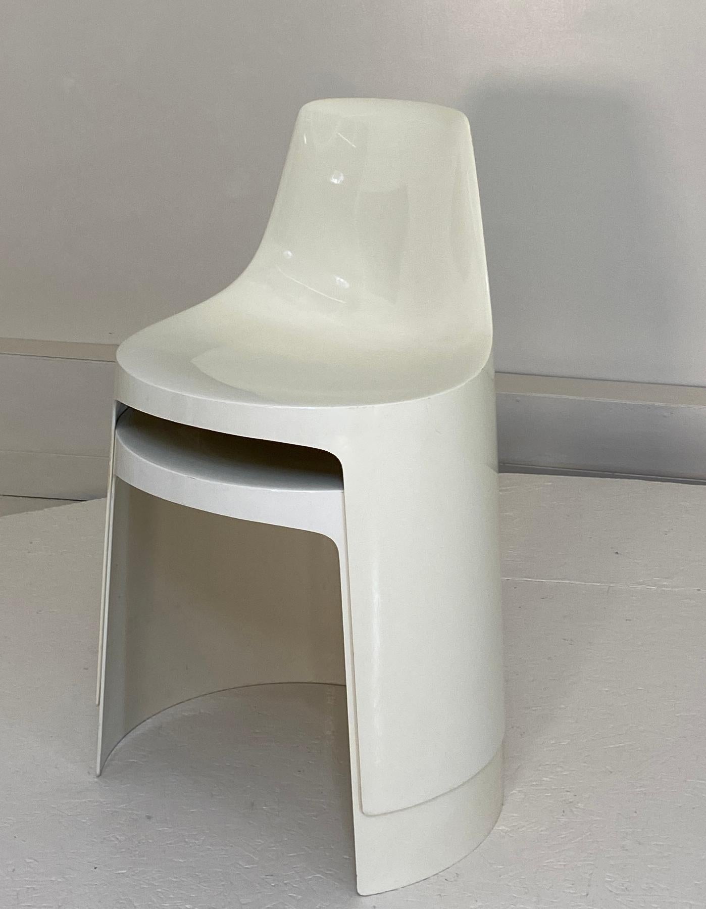 Paire de chaises en plastique Kay Leroy Ruggles de l're spatiale, annes 1960 1