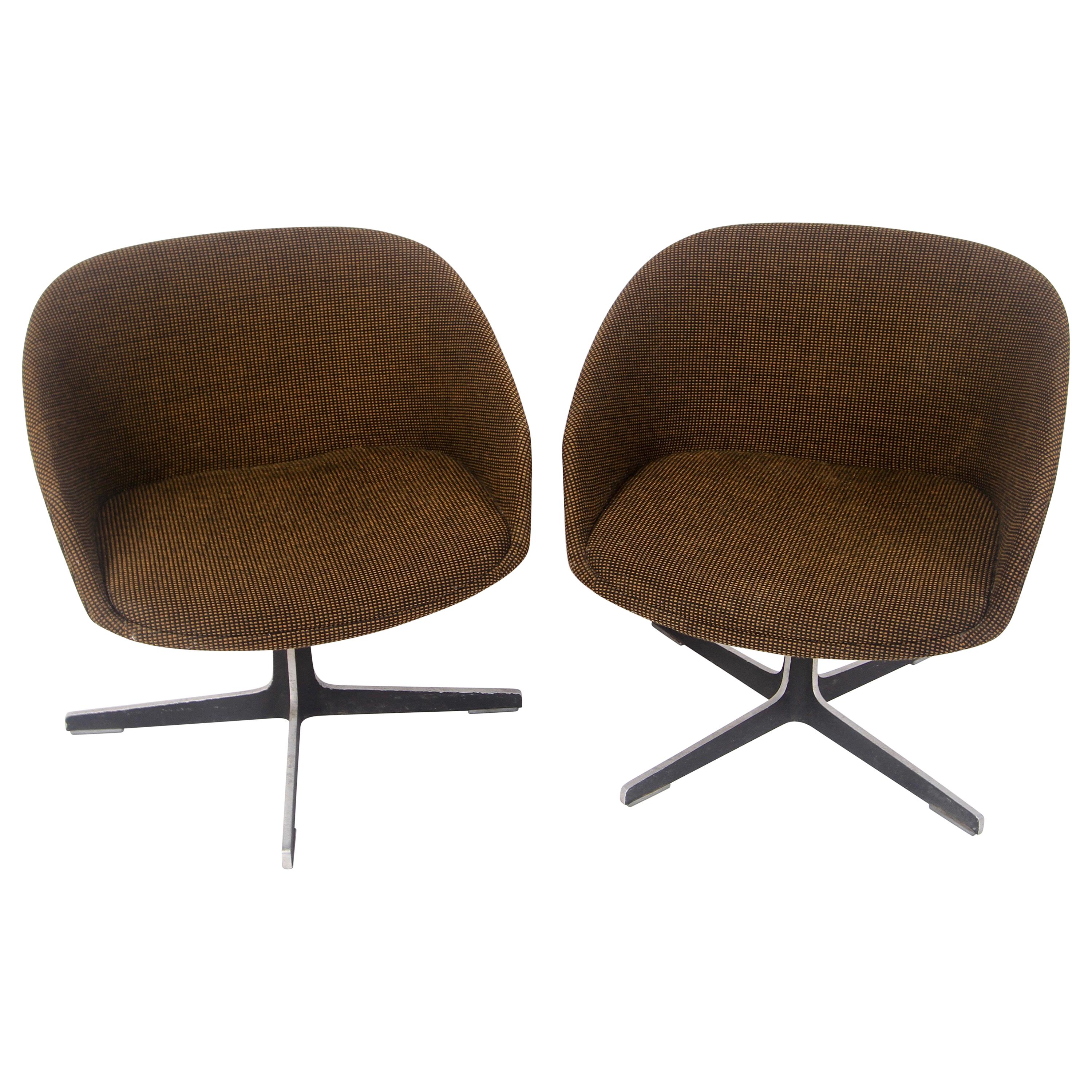 Pair of Overman Style Pod Swivel Chairs For Sale