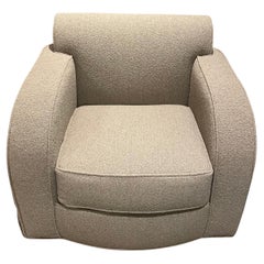 Pair of oversize Club Chairs in Taupe Boucle 
