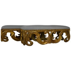 Pair of Oversize Gilded Benches
