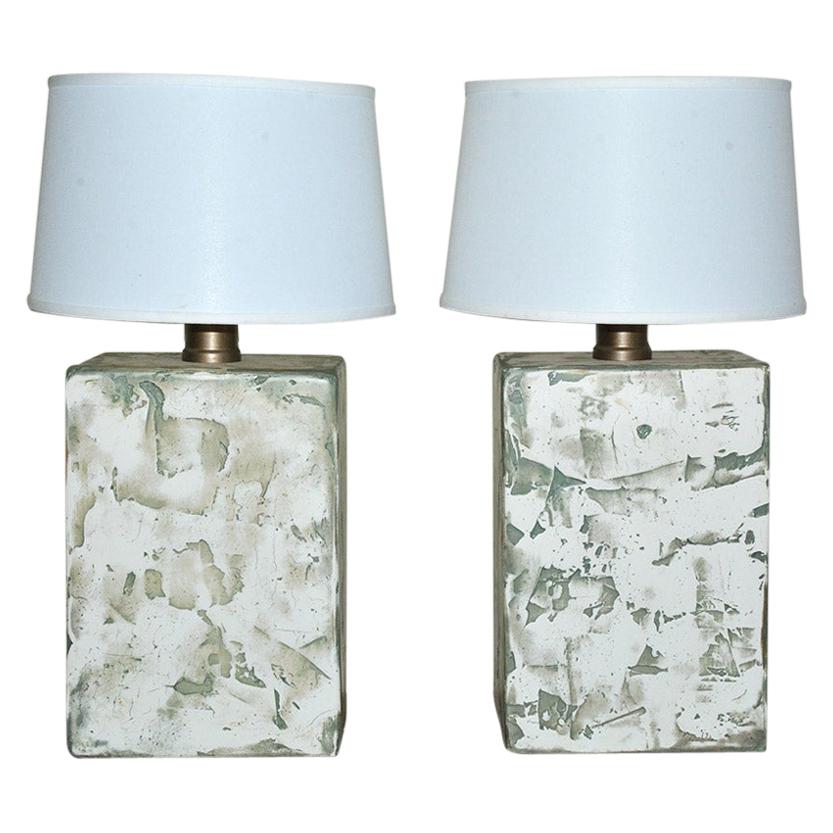Pair of Oversize Modern Organic Table Lamps