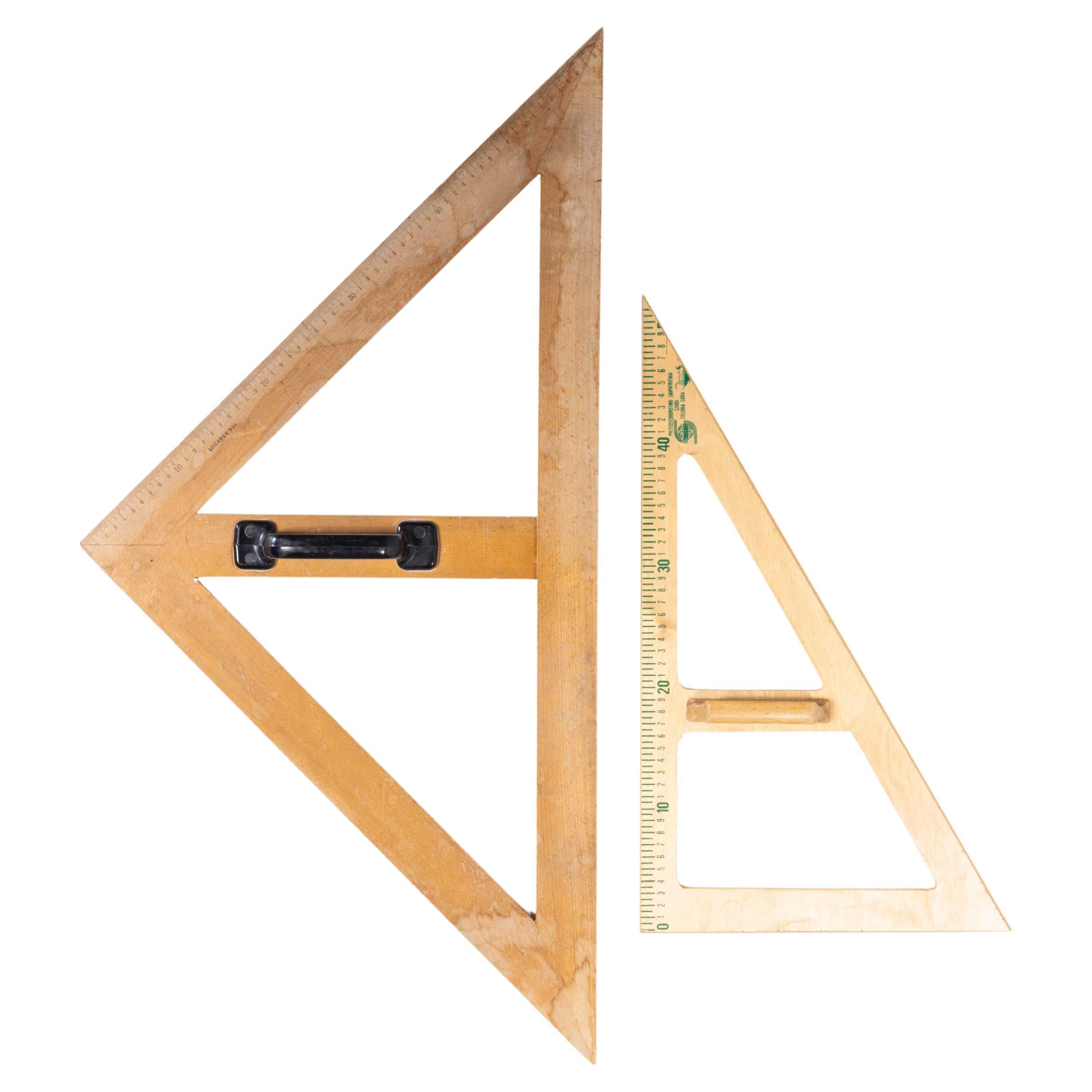 Pair of Oversize Teaching, Blackboard Triangles For Sale
