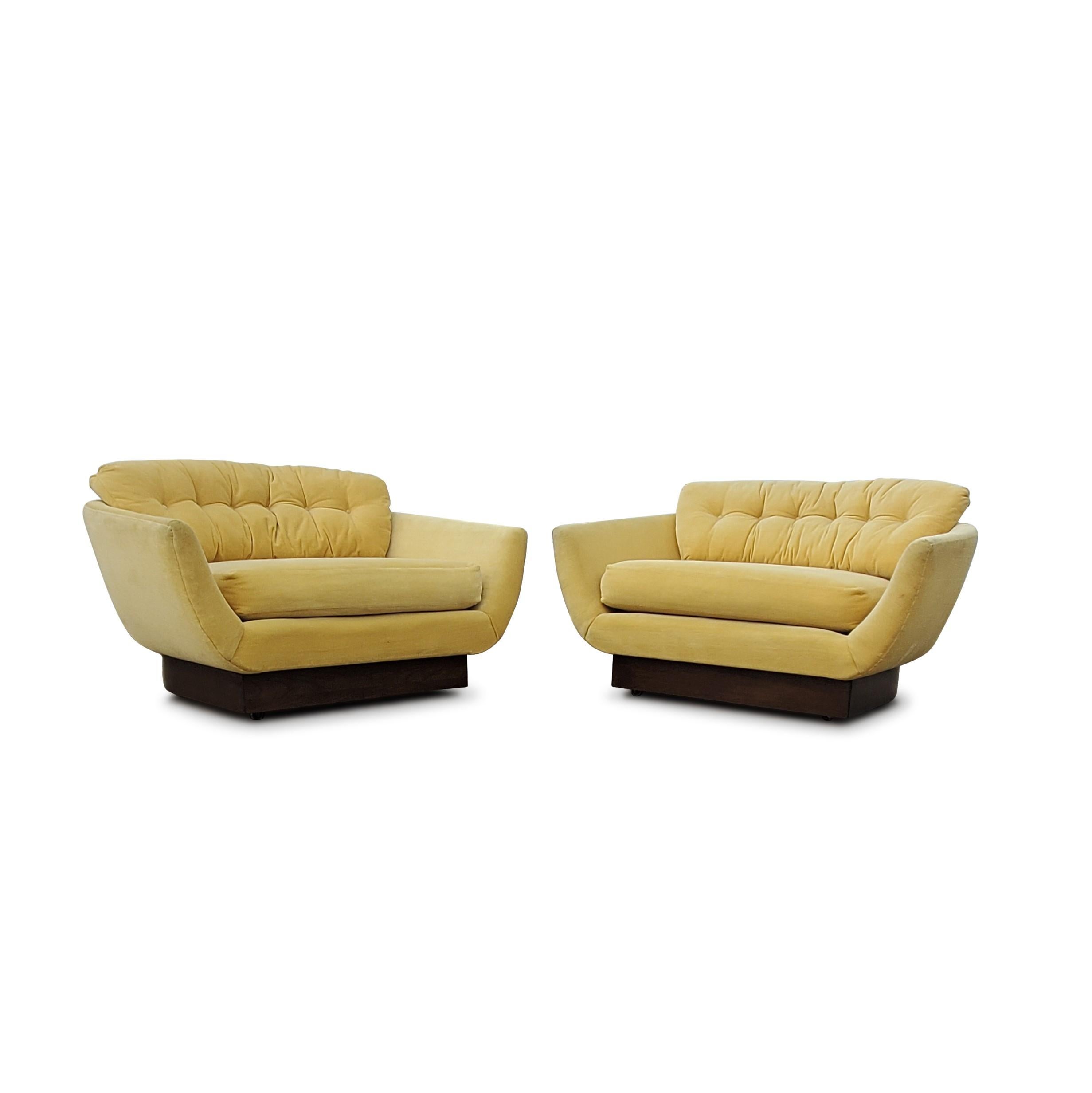 Pair of oversized Adrian Pearsall lounge chairs.