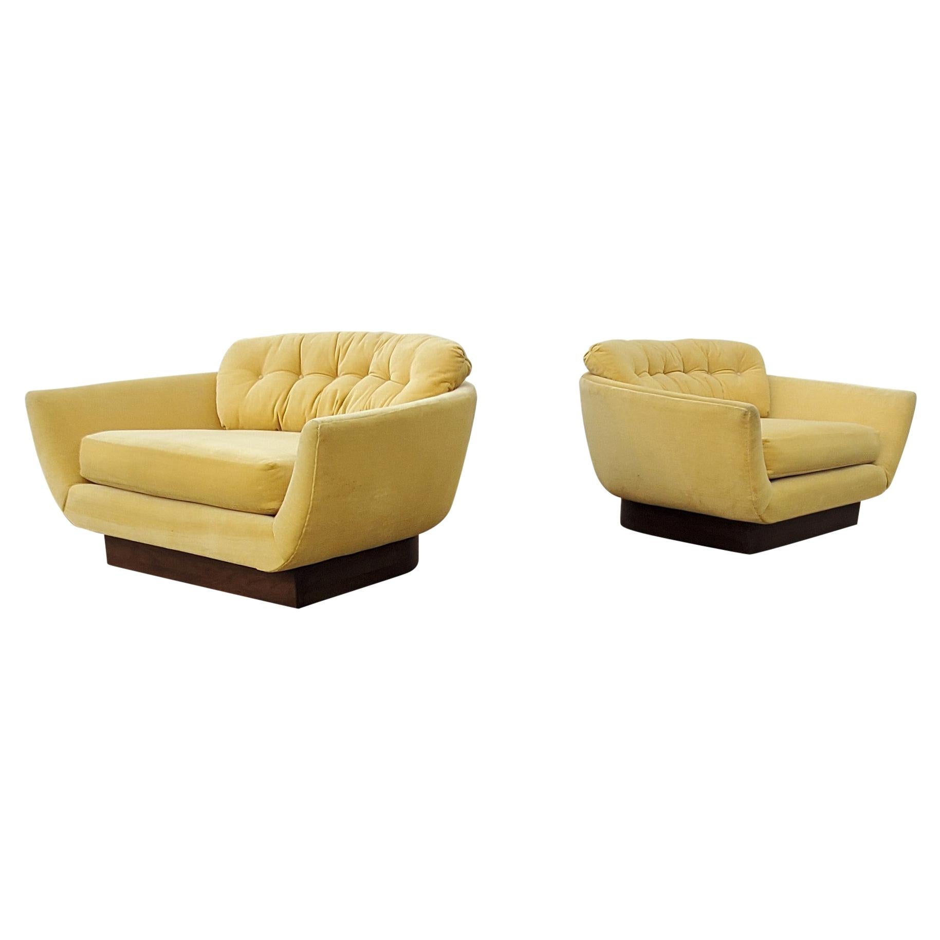 Pair of Oversized Adrian Pearsall  Lounge Chairs 