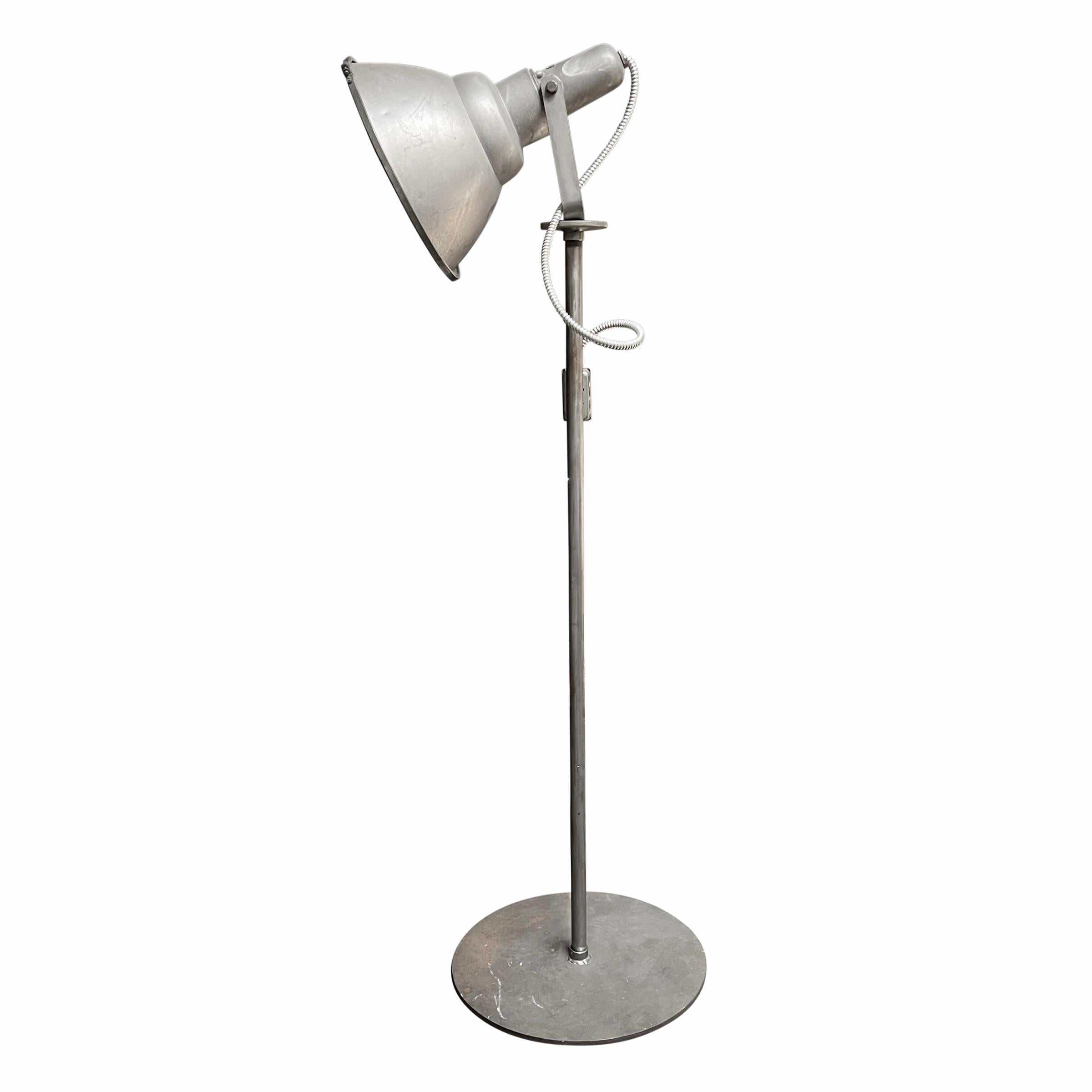 20th Century Pair of Oversized American Industrial Floor Lamps For Sale