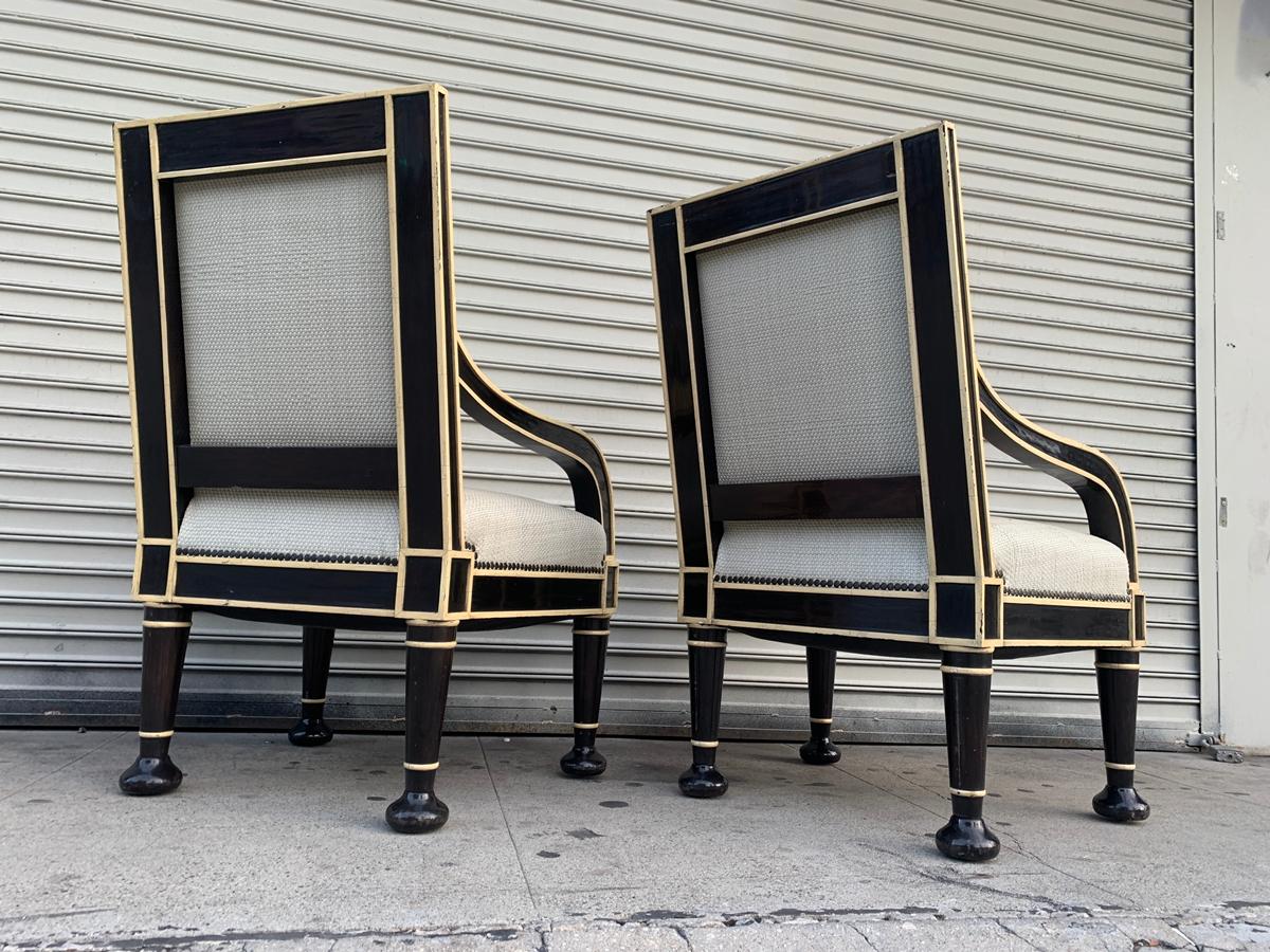 Art Deco Pair of Oversized Armchairs by Hendrix-Allardyce For Sale