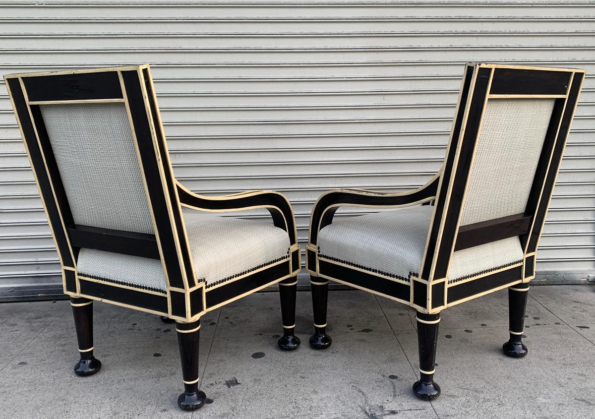 Art Deco Pair of Oversized Armchairs by Hendrix-Allardyce For Sale