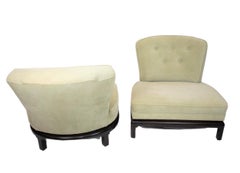 Pair of Oversized Asian Modern Slipper Chairs