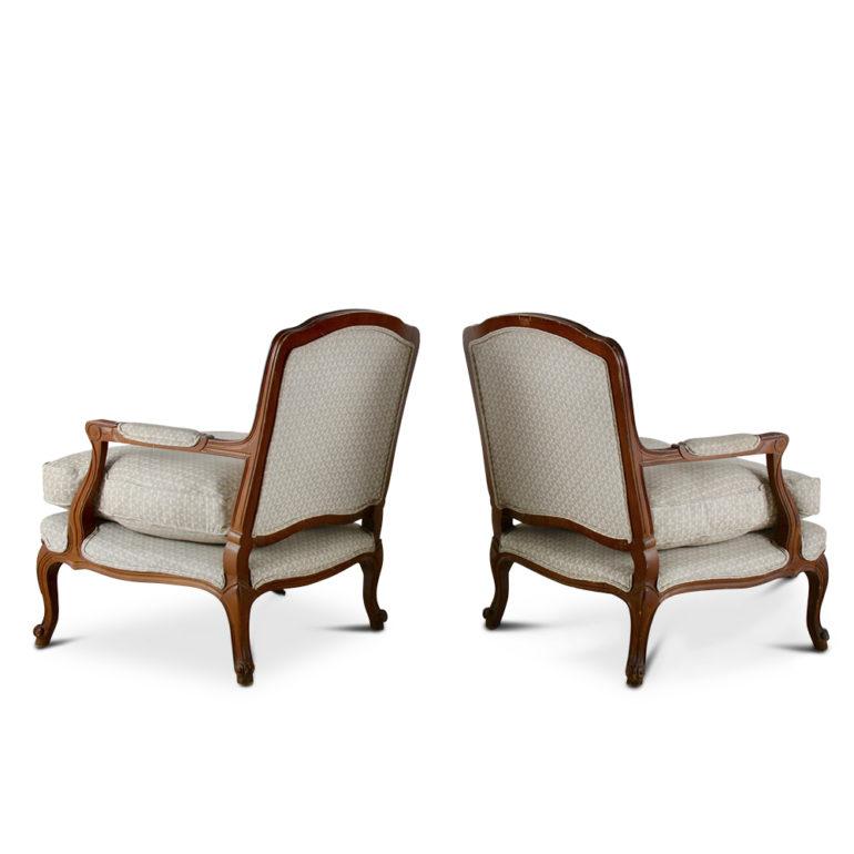 French Pair of Oversized Bergères