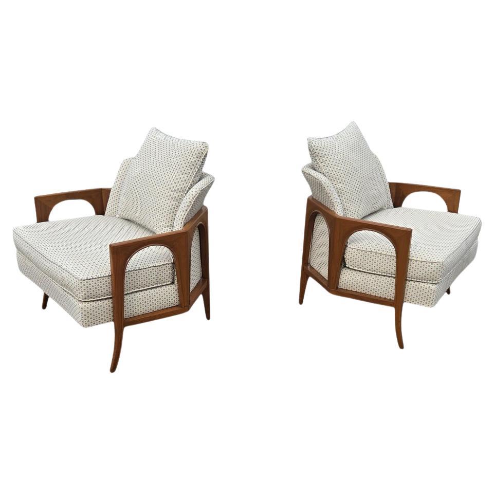 Pair of Oversized Billy Haines Style Sculpted Lounge Chairs 