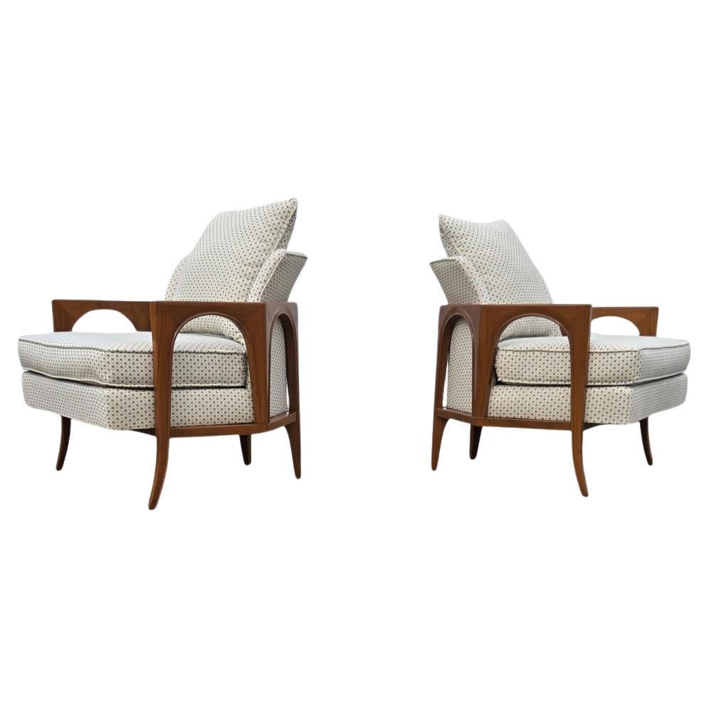 Pair of Oversized Billy Haines Style Sculpted Lounge Chairs For Sale