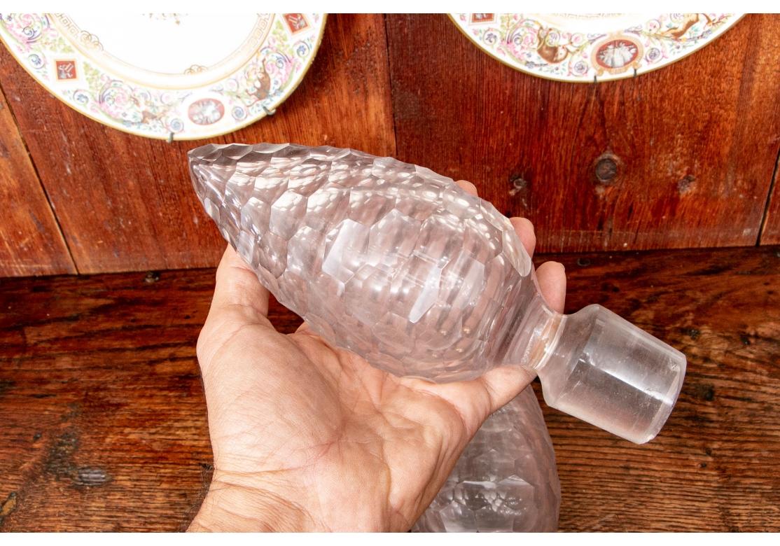 Pair of Oversized Cut Crystal Bottle Stopper/ Finials In Good Condition For Sale In Bridgeport, CT