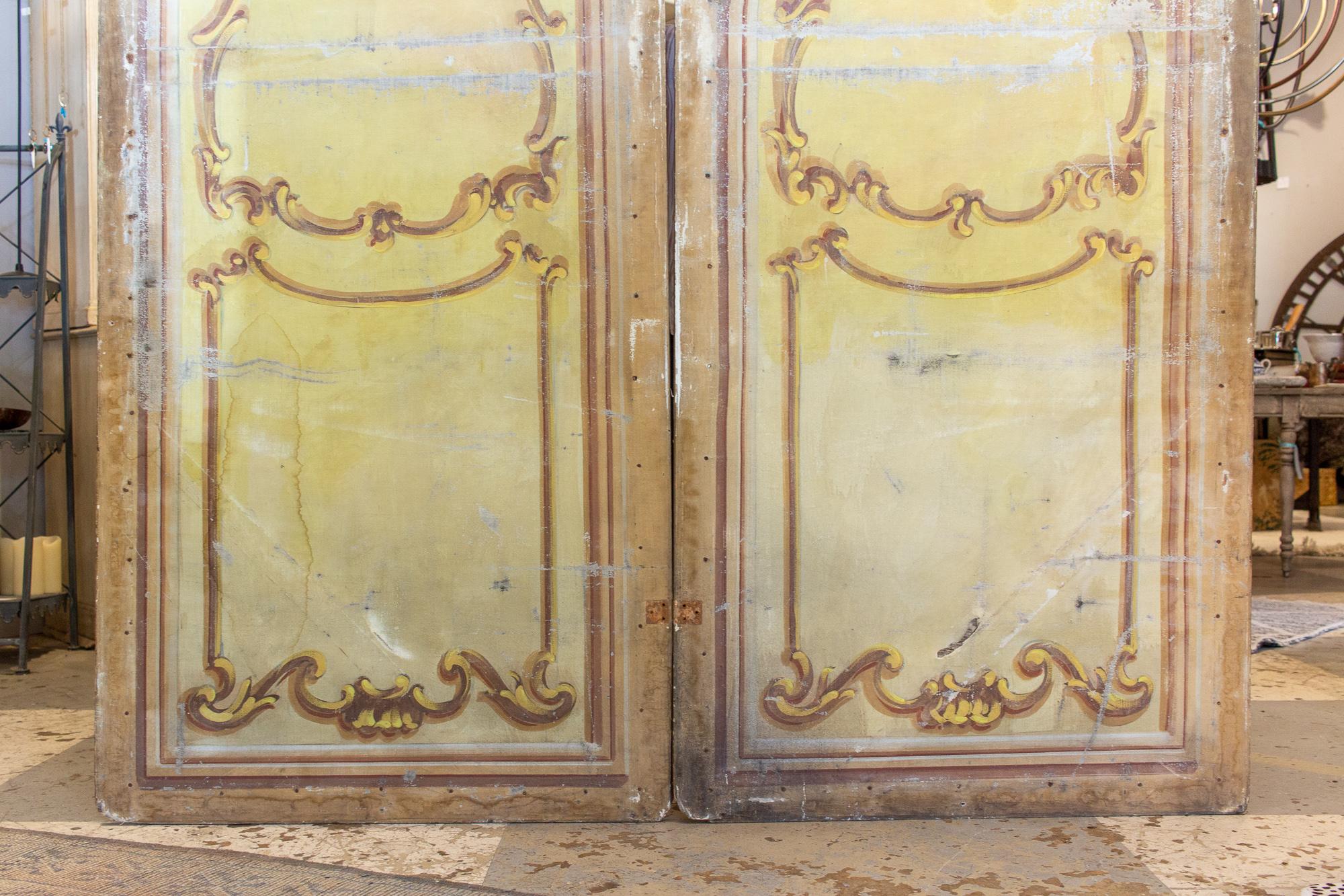 Pair of Oversized Italian Hand-Painted Stage Prop Scenery Panels  For Sale 1
