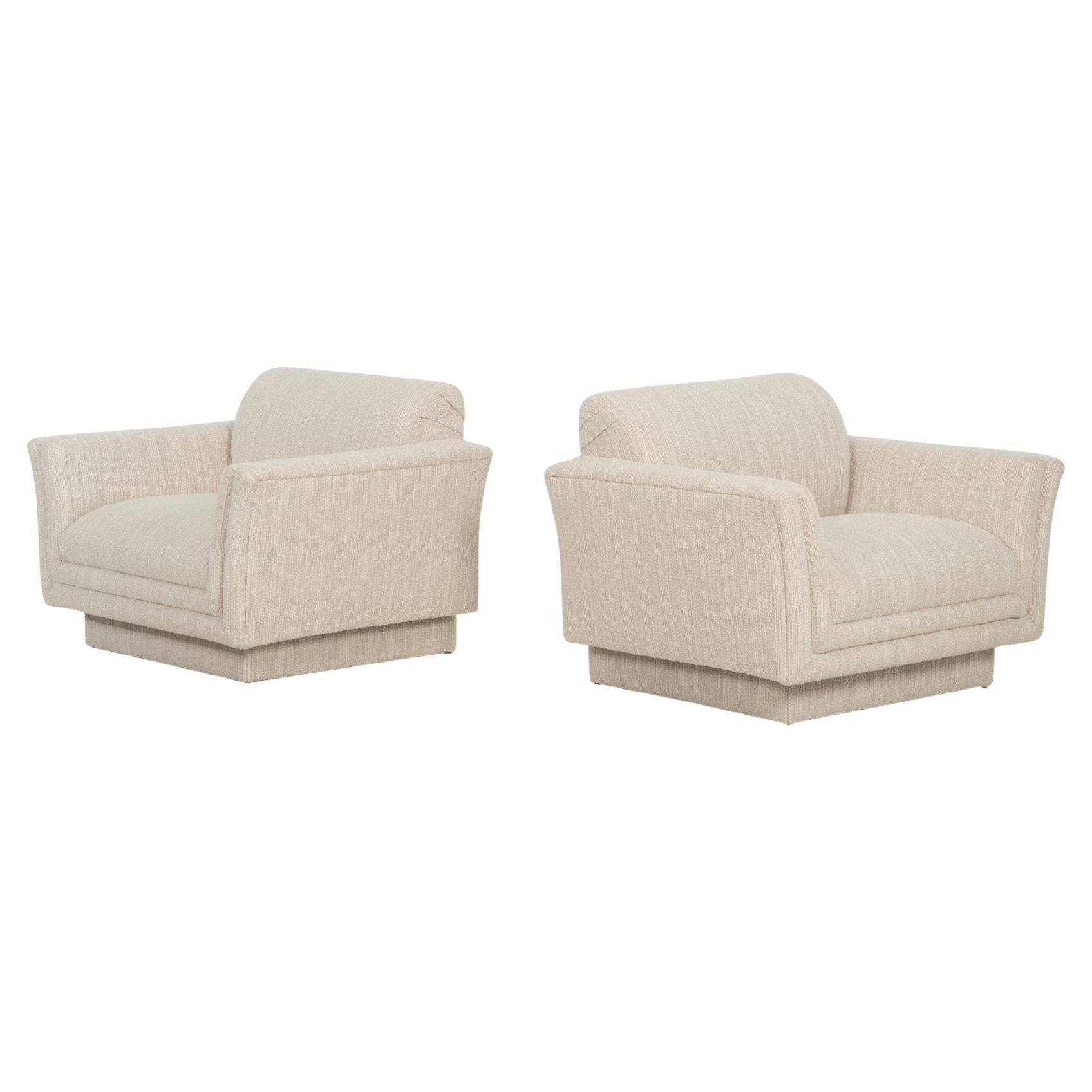 Pair of Oversized Lounge Chairs circa 1985