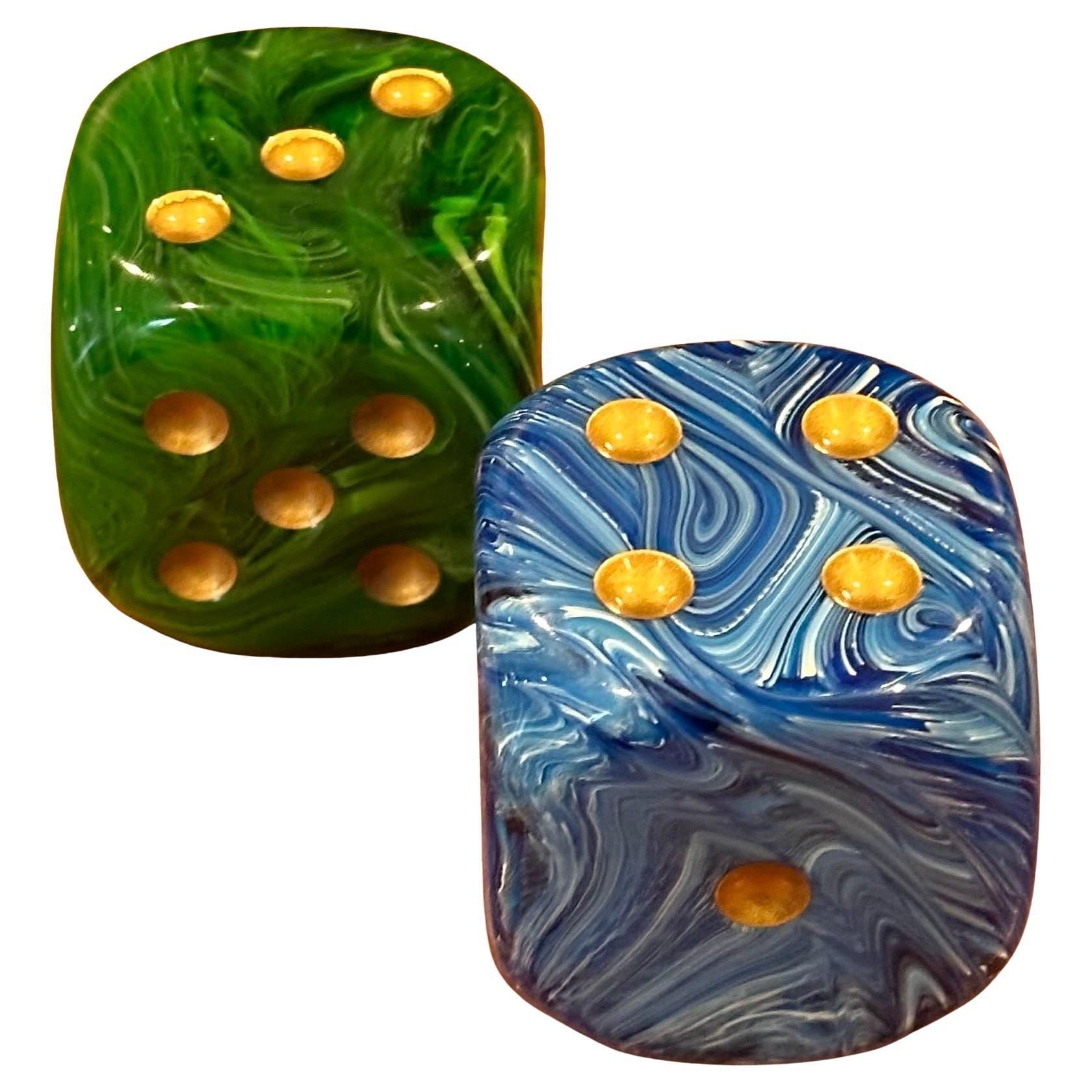 Pair of Oversized MCM Marbled Dice