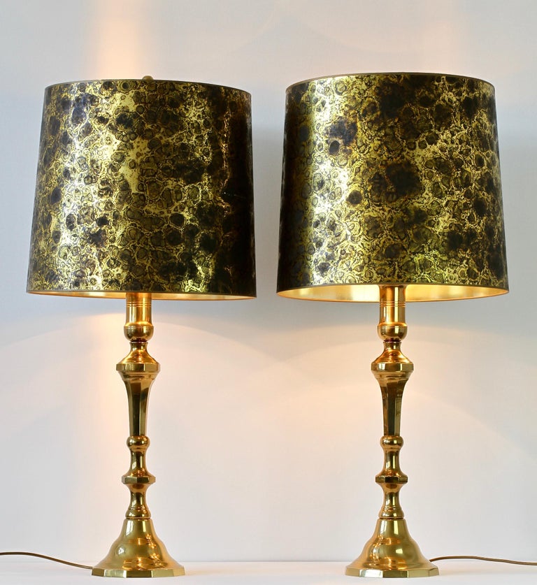 Pair Of Large Oversized Vintage, Vintage Large Brass Table Lamp