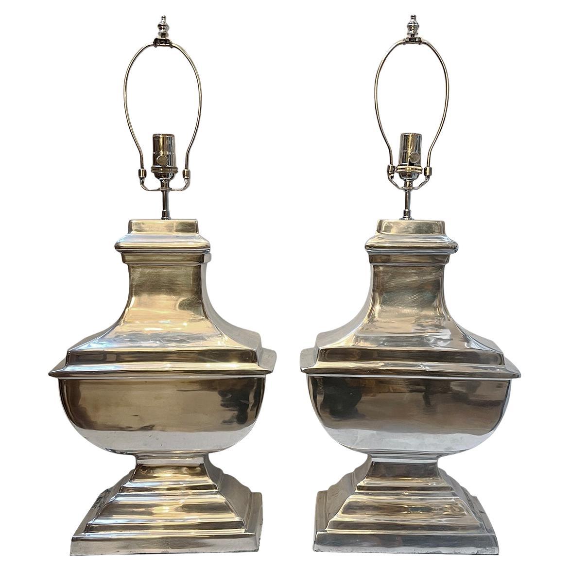 Pair of Oversized Moderne French lamps