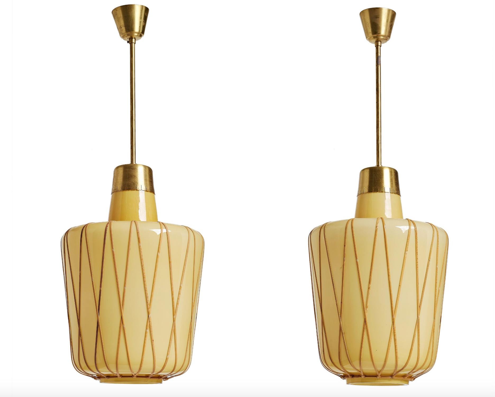 Swedish Pair of Oversized Pendants by Carl Westman Attributed