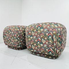 Pair of Oversized Pouf Ottomans