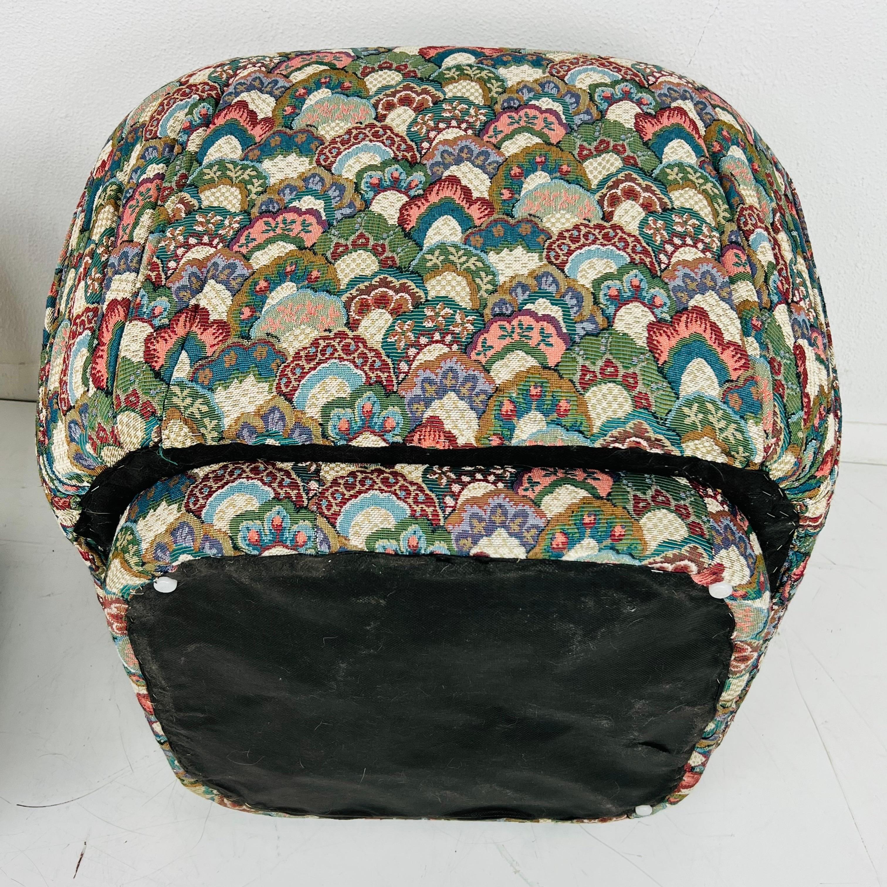 North American Pair of Oversized Pouf Ottomans