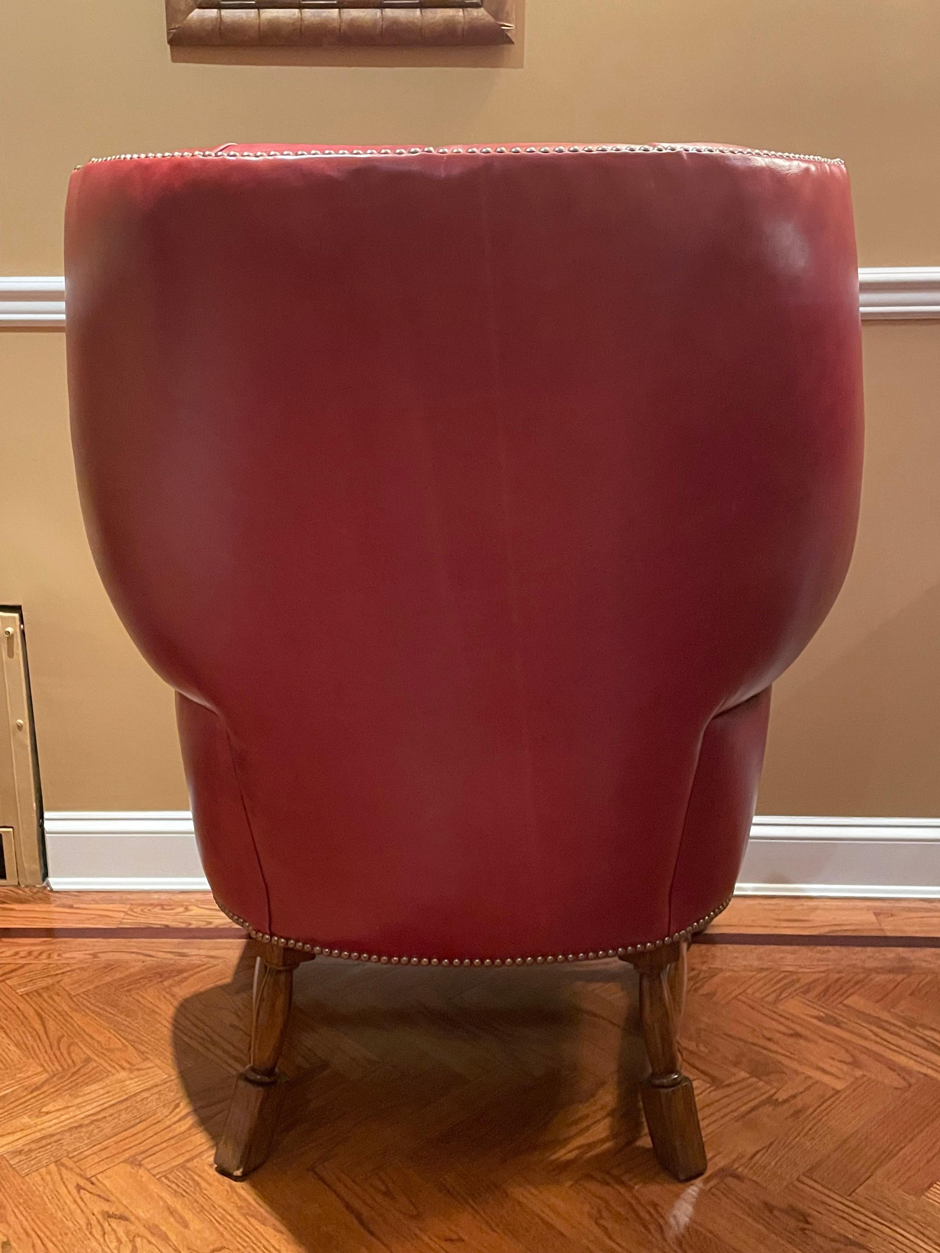Pair of Oversized Tufted Leather Wingback Chairs, Georgian, Finest Quality For Sale 2