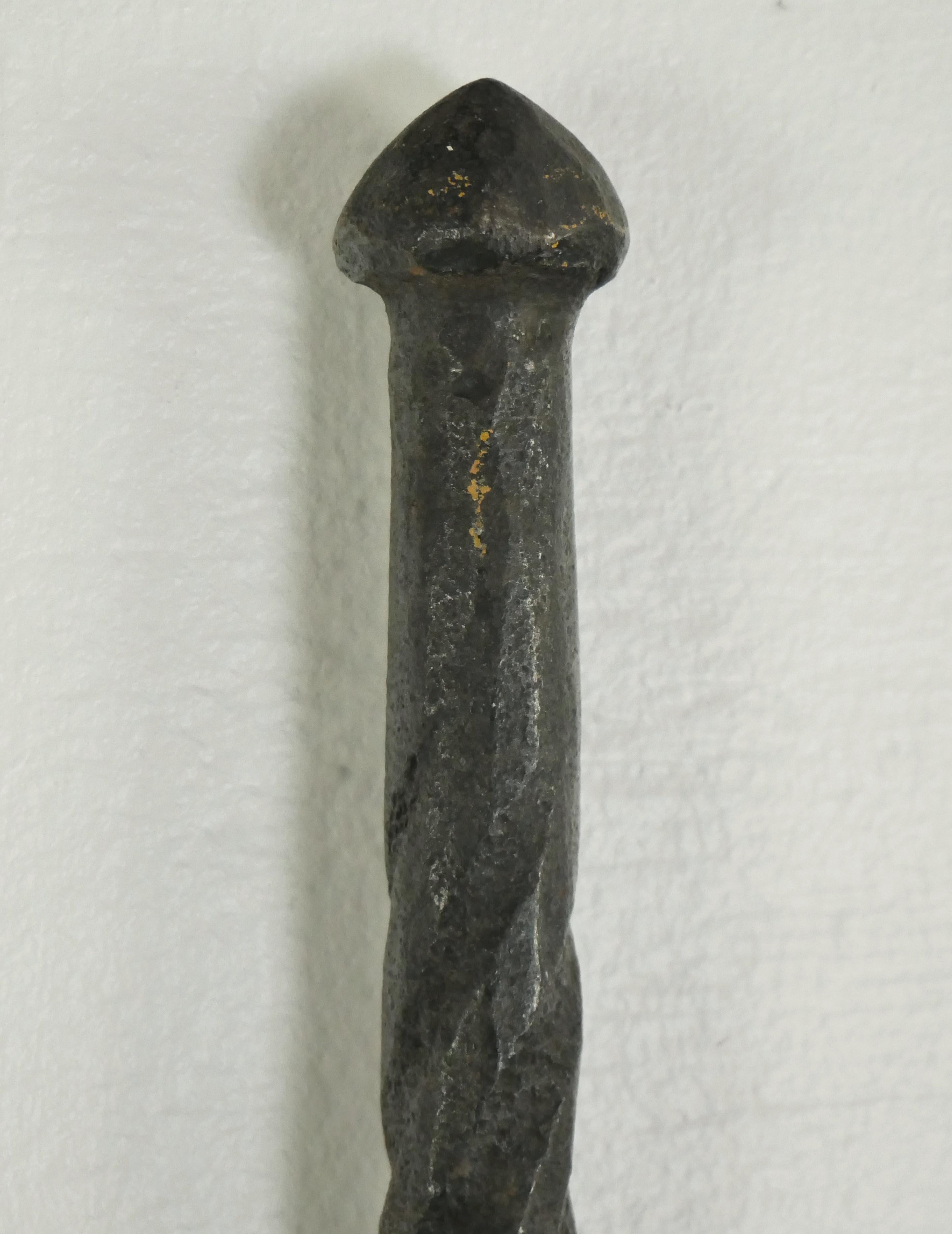 Pair of Oversized Wrought Iron Fireplace Tools In Good Condition For Sale In New York, NY