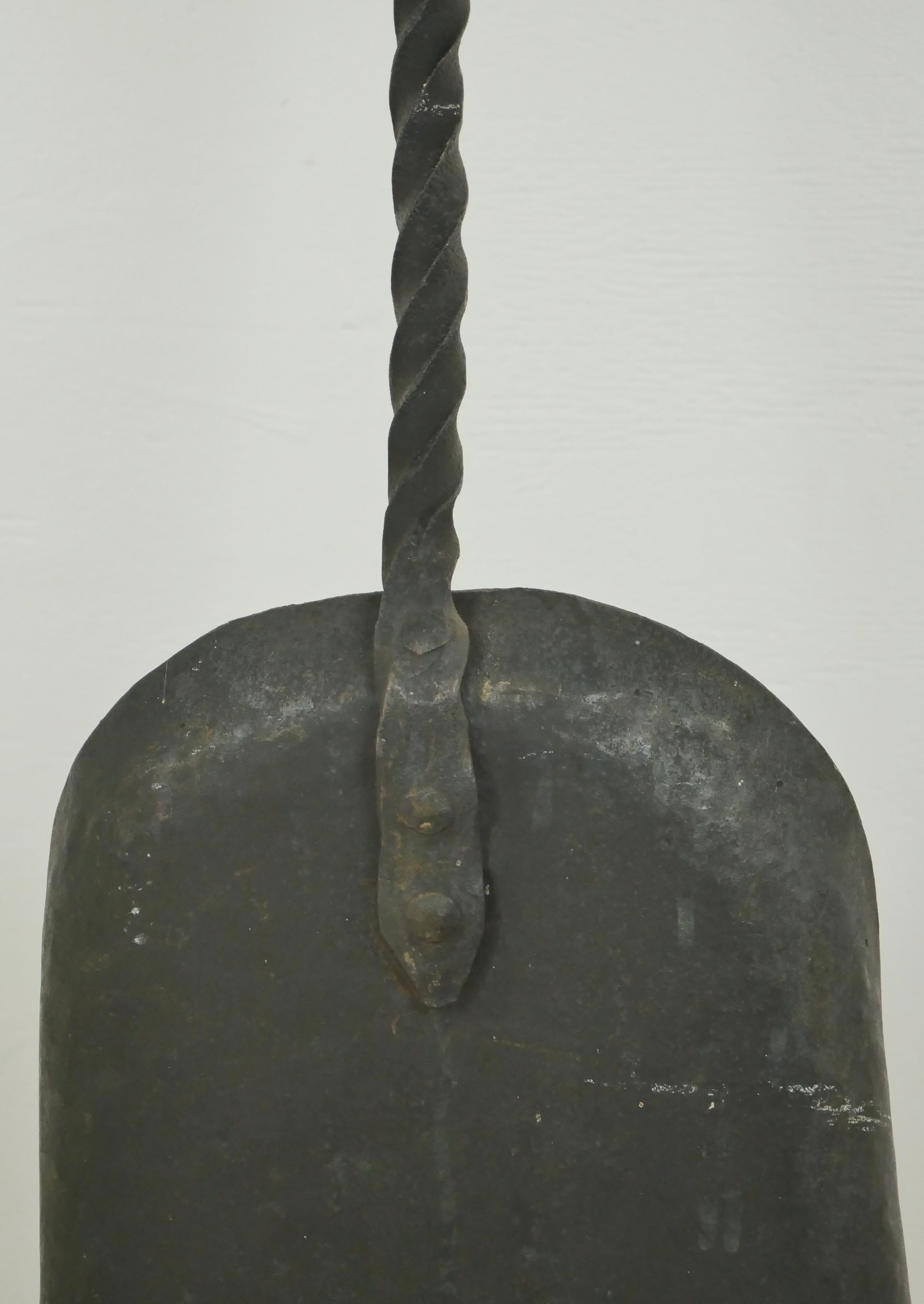 Pair of Oversized Wrought Iron Fireplace Tools For Sale 1