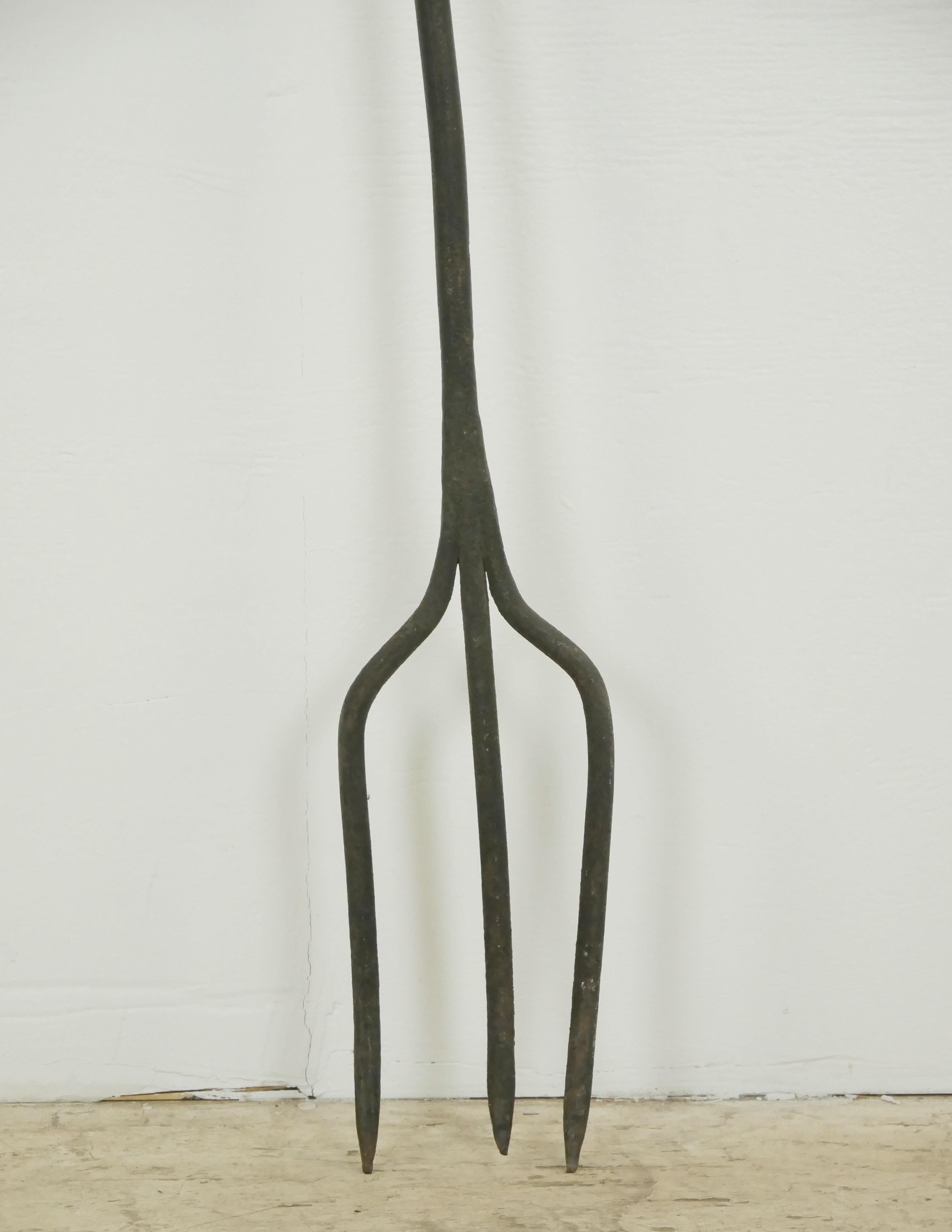 Pair of Oversized Wrought Iron Fireplace Tools For Sale 3