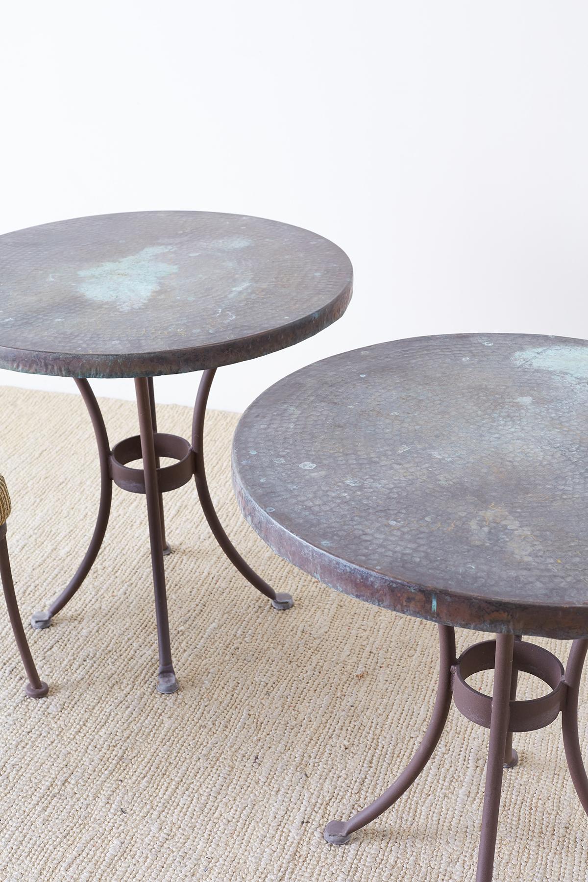 Pair of O.W. Lee Bistro Style Copper Dining Tables 5