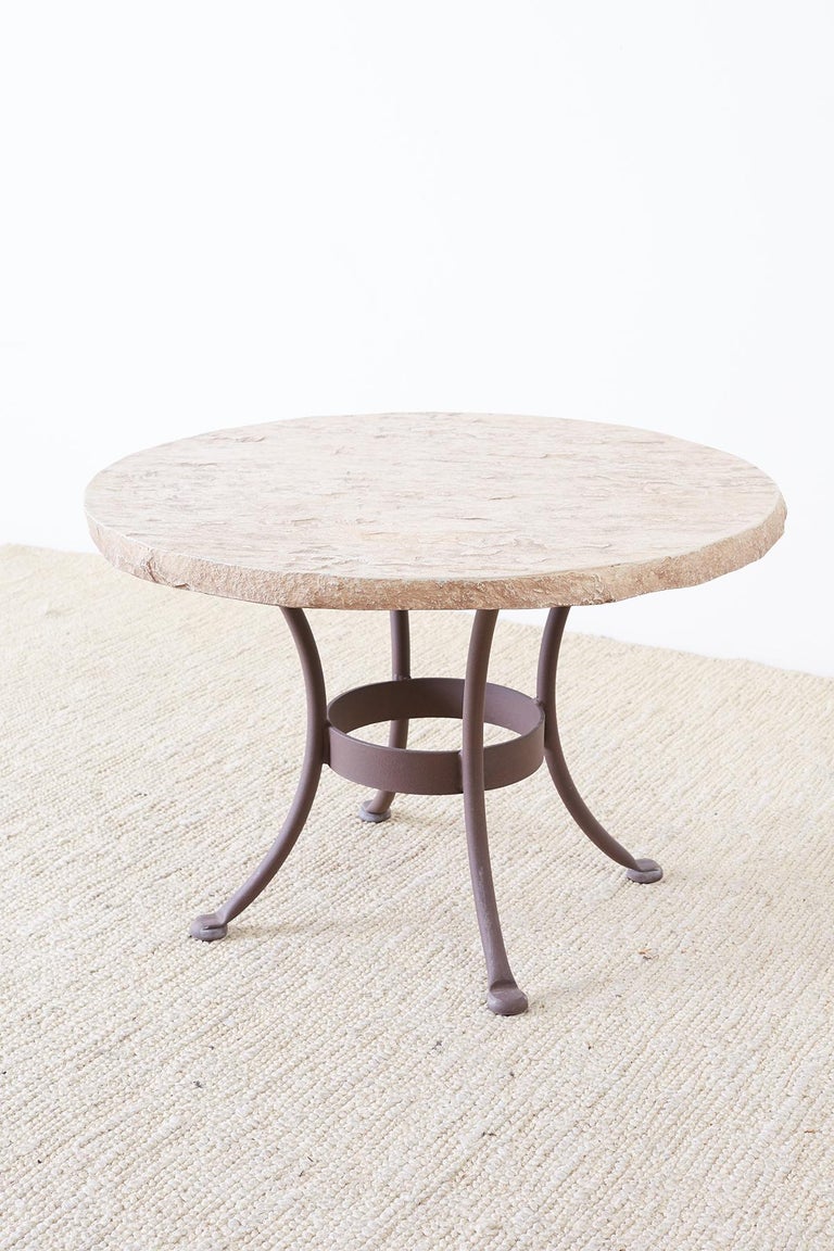 Pair of O.W. Lee FauxStone Patio Garden Drink Tables at 1stDibs