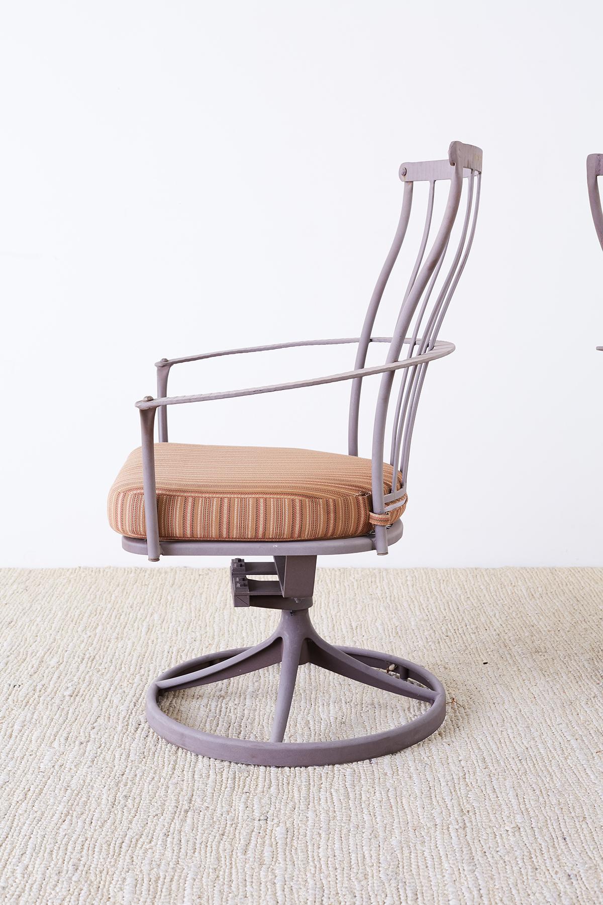 Fabric Pair of O.W Lee Monterra Swivel Rocker Lounge Chairs