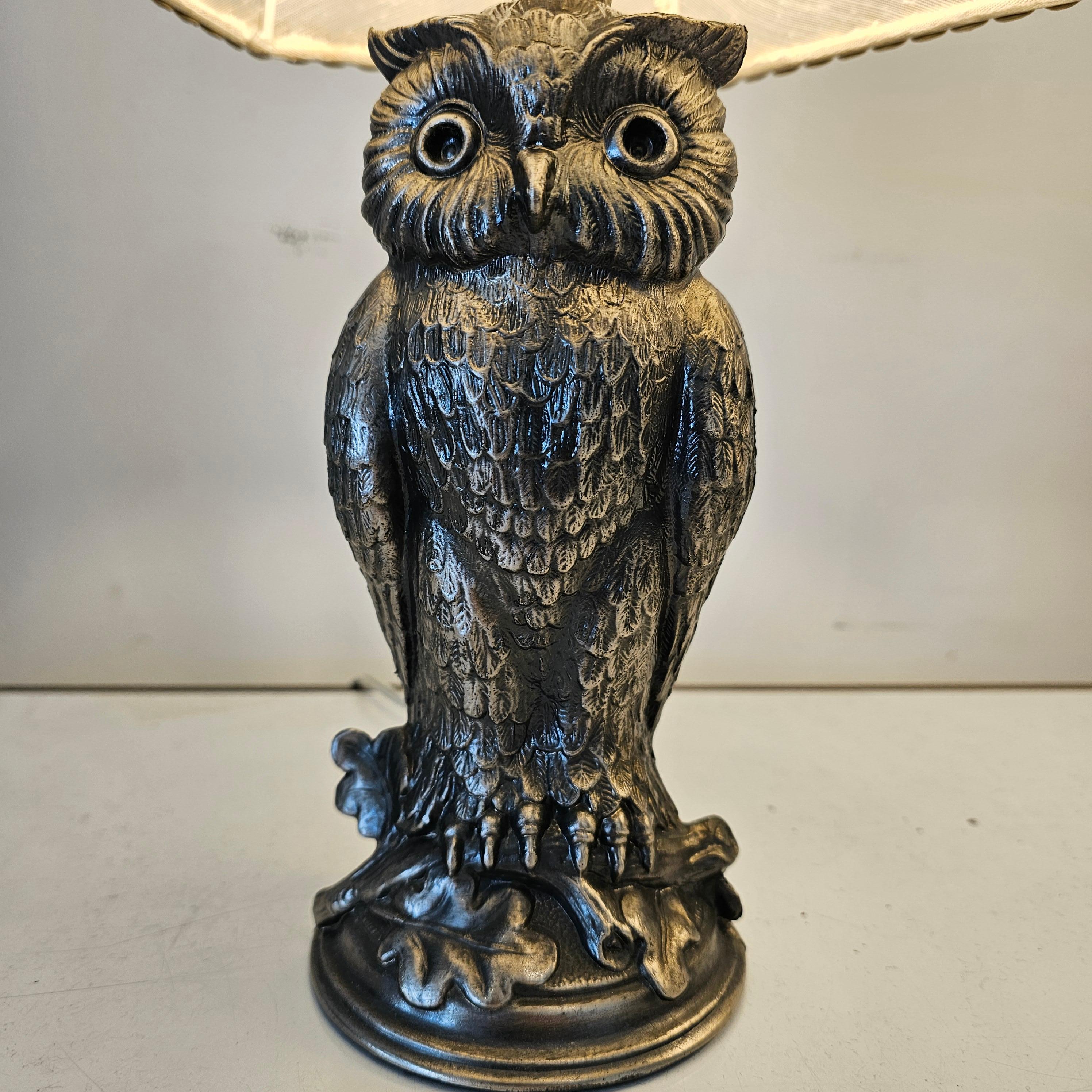 Mid-20th Century Pair of Owl Lamps by Loevsky & Loevsky For Sale